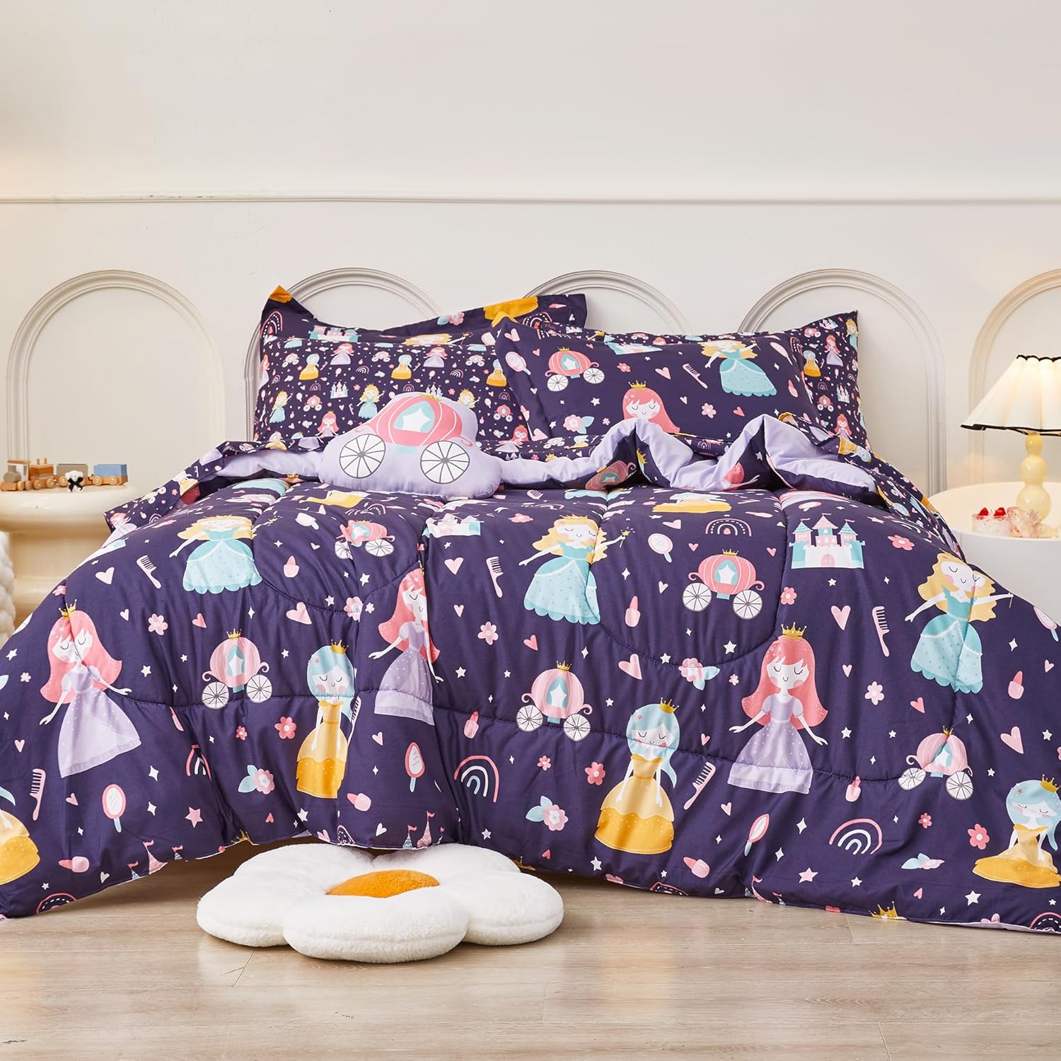 Mooreeke Full Size Comforter Sets for Boys Kids, 8 Pieces Bed in a Bag Racing Car Bedding Comforter Sheet Set with Shams and Decorative Toy Pillow, Ultral Soft Microfiber Kids Bed Set - Image 7