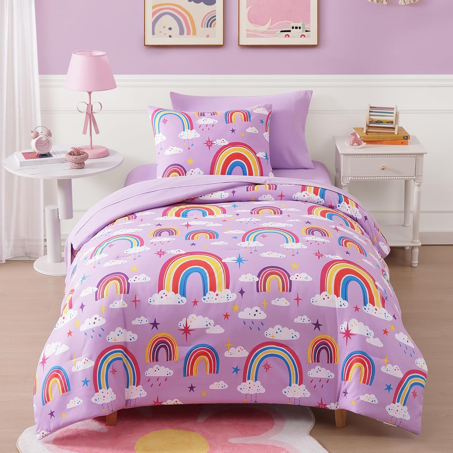 Twin Kids Comforter Set - 5 Pieces Twin Bedding Sets for Boys, Glow in The Dark Space Bed in A Bag with Sheets - Image 19