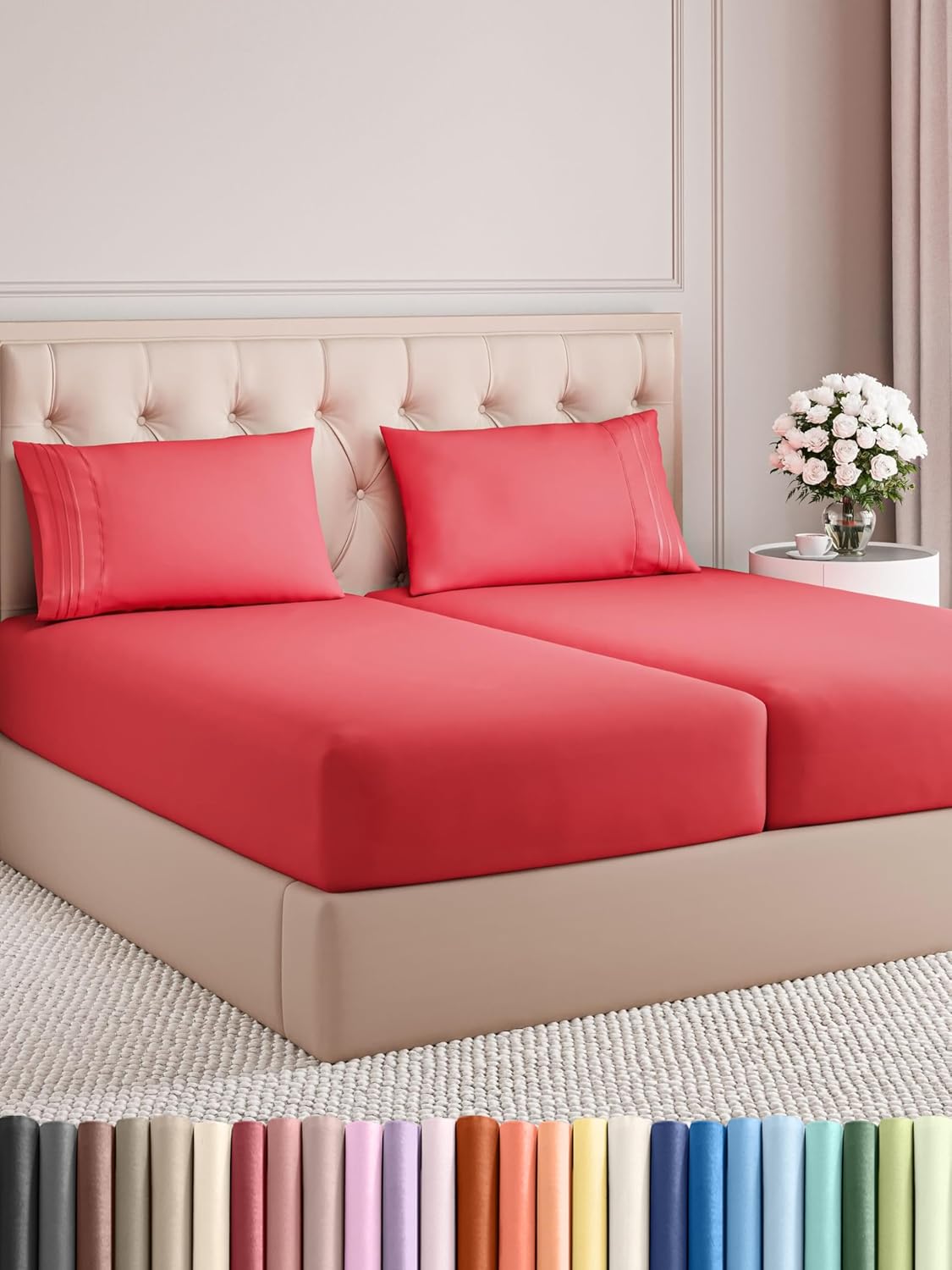 King Size 4 Piece Sheet Set - Comfy Breathable & Cooling Bed Sheets Set - Hotel Luxury Bedding for Women, Men, Kids, Teens, Boys & Girls - Deep Pockets, Soft and Wrinkle Free - Oeko-Tex - French Grey - Image 131