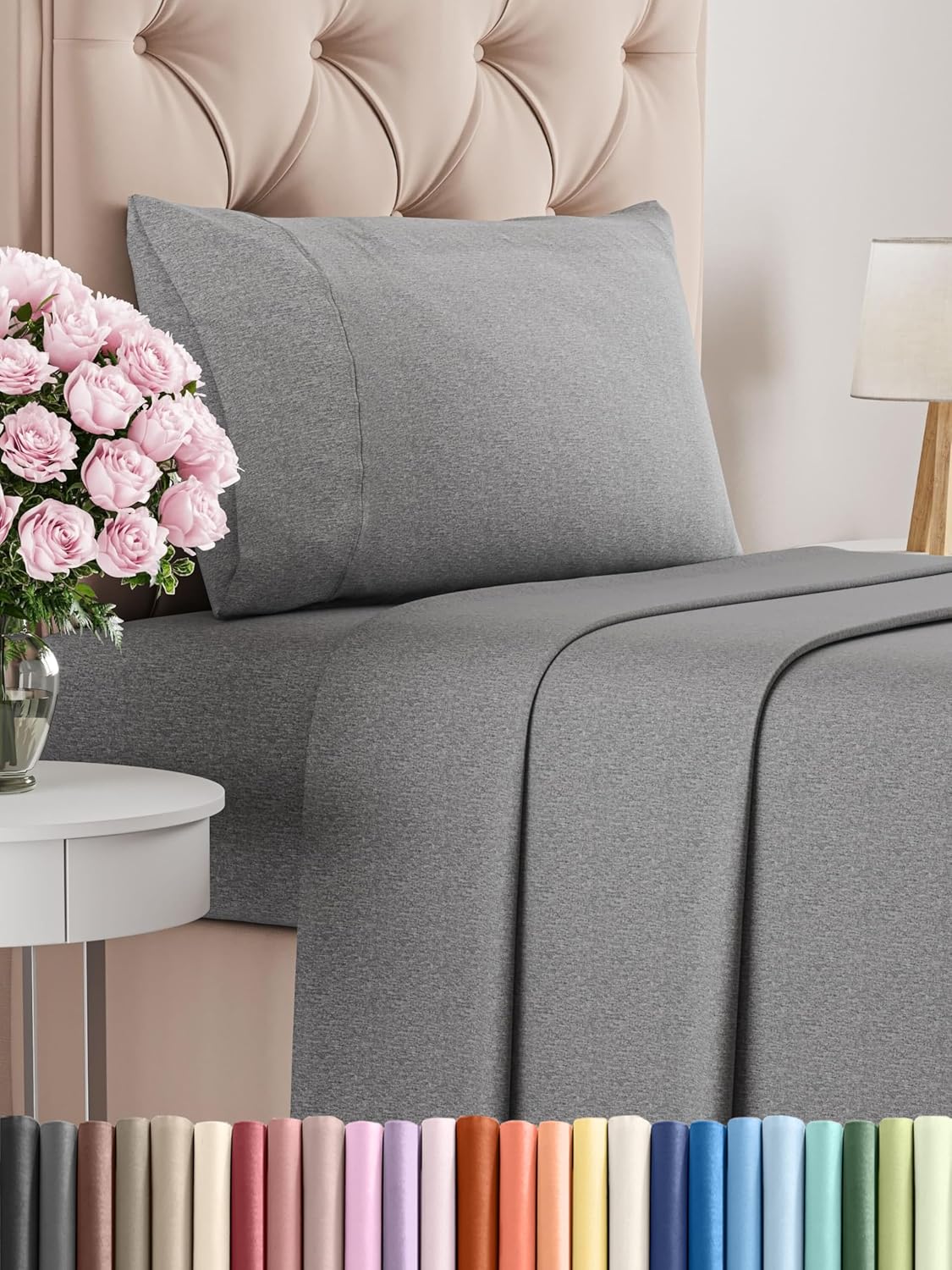 King Size 4 Piece Sheet Set - Comfy Breathable & Cooling Bed Sheets Set - Hotel Luxury Bedding for Women, Men, Kids, Teens, Boys & Girls - Deep Pockets, Soft and Wrinkle Free - Oeko-Tex - French Grey - Image 12