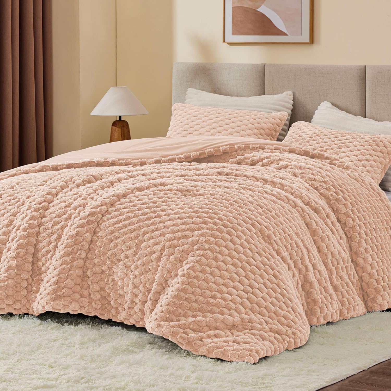 BEDELITE Fluffy Queen Comforter Set - Black Fleece Soft Comforter for Queen Size Bed, Luxury Warm Bedding Set for Winter, Fuzzy Bed Set 3 Pieces (1 Comforter, 2 Pillowcases) - Image 9