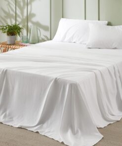 Bedsure Queen Sheet Set - 4 Pieces Soft Queen Size Sheets - Breathable & Cooling - Hotel Luxury - Easy Care Polyester Microfiber Bedding for Women, Men, Bright White
