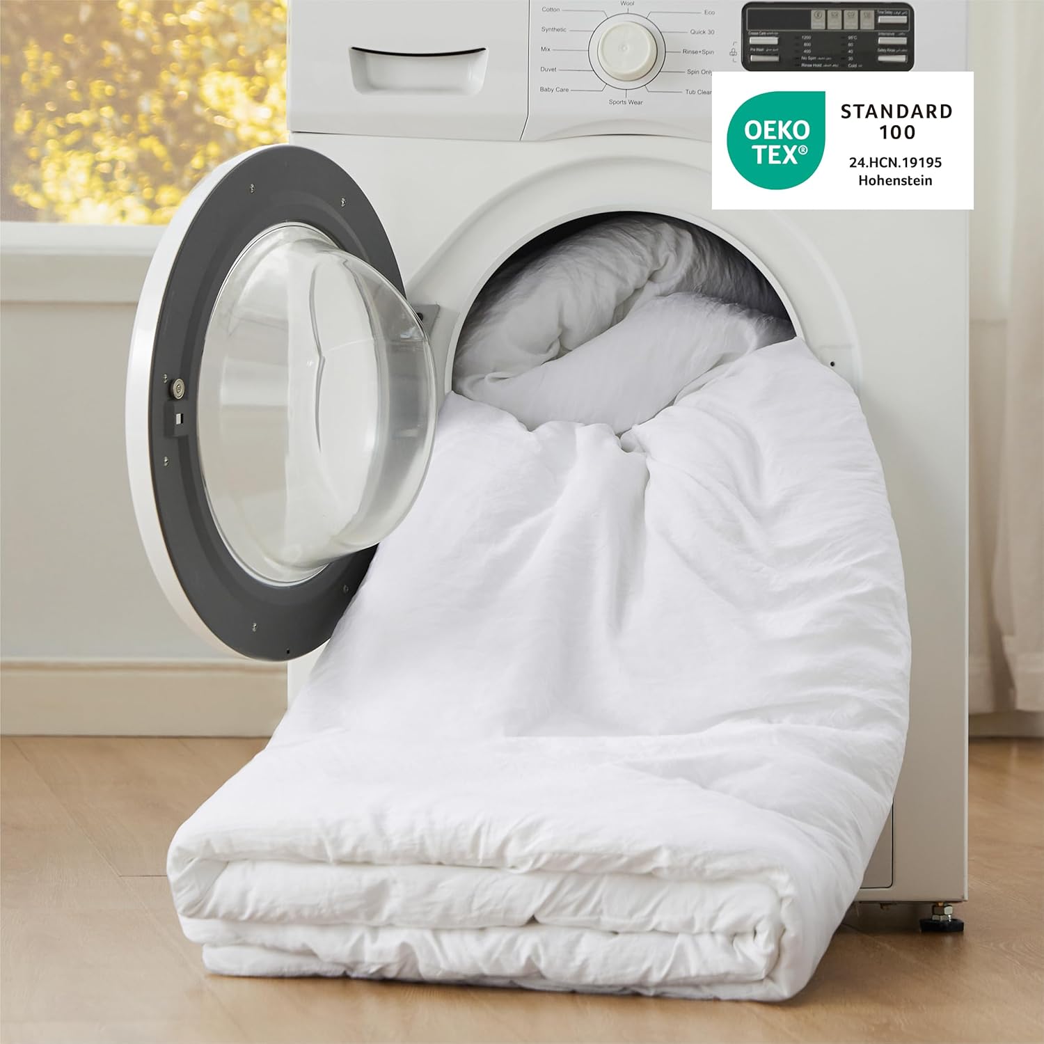 Bedsure Queen Size Comforter Set, White Soft Prewashed Bedding for All Seasons, 3 Pieces GentleSoft™ Warm Down Alternative Bed Set, 1 Lightweight Comforter (90"x90") and 2 Pillowcases (20"x26") - Image 5