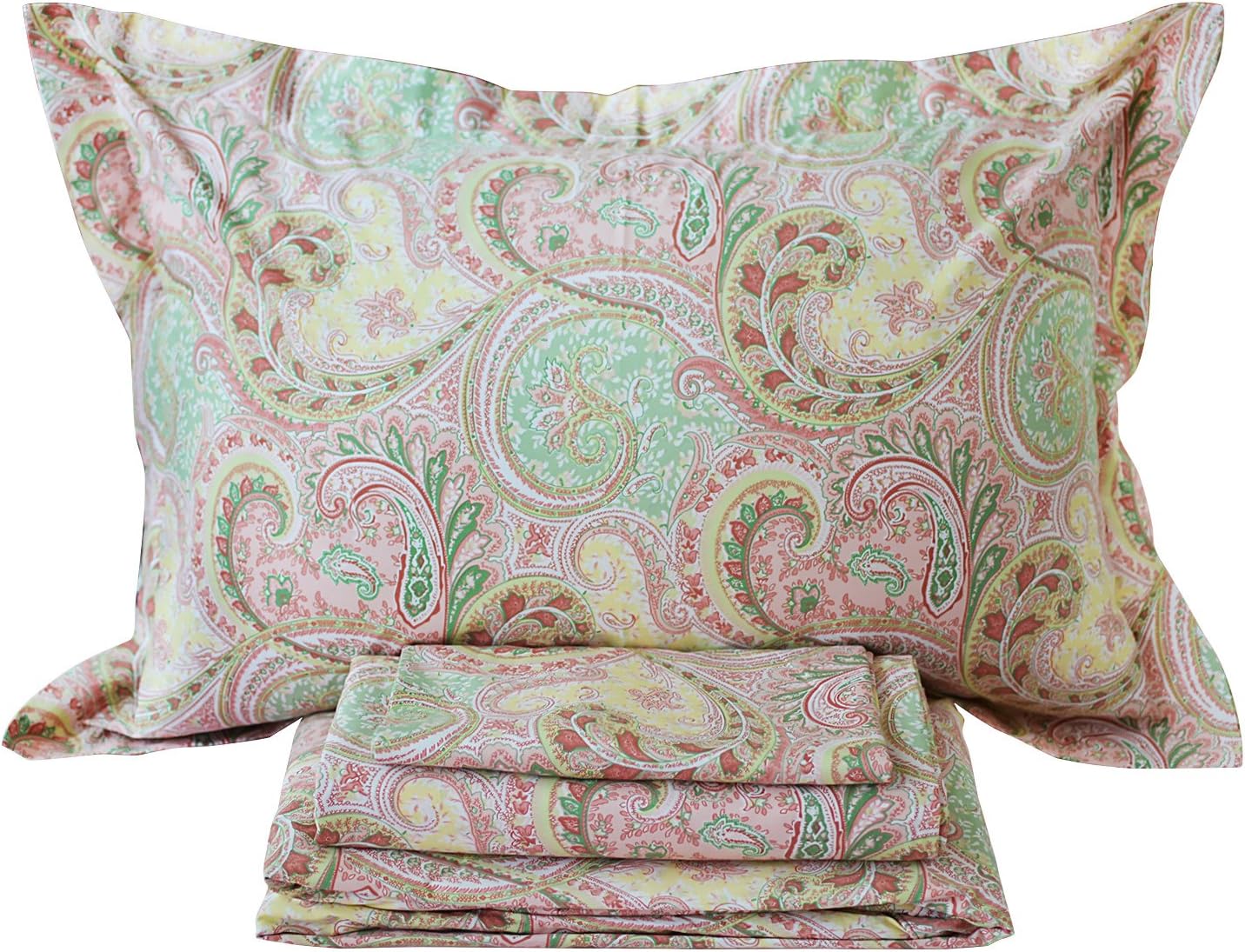 FADFAY Shabby Floral Bedding Elegant Peony Sheets Set Luxury Bedding Collections 800 Thread Count 100% Egyptian Cotton Deep Pocket, 4 Piece-Queen Size - Image 51