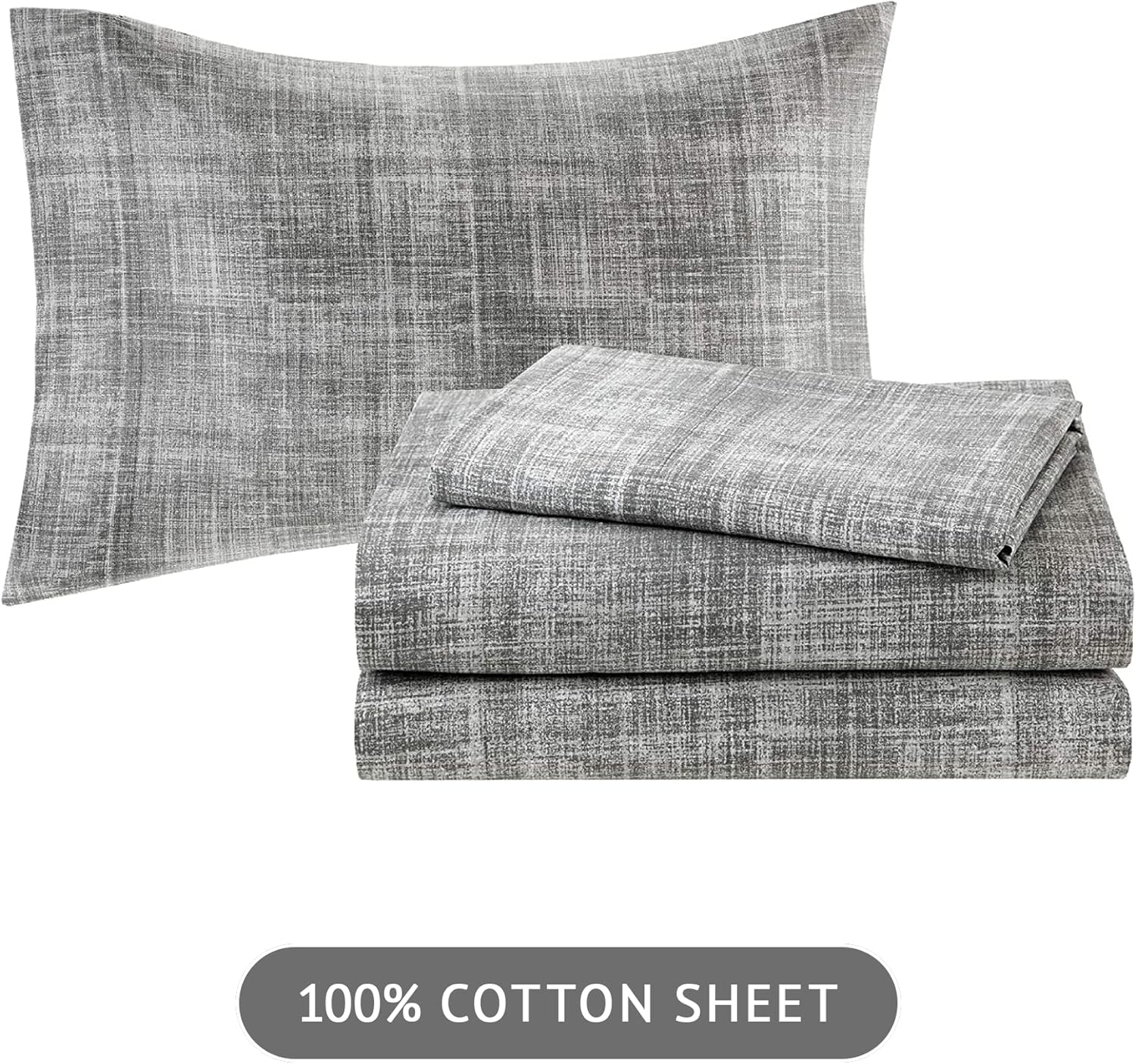 Madison Park Essentials Queen Comforter Set, Bed in a Bag Queen, Watercolor Print Coastal Comforter & Chambray Cotton Sheet Set, All Season Bedding Set, Saben, Aqua Queen (90 in x 90 in) 9 Piece - Image 5