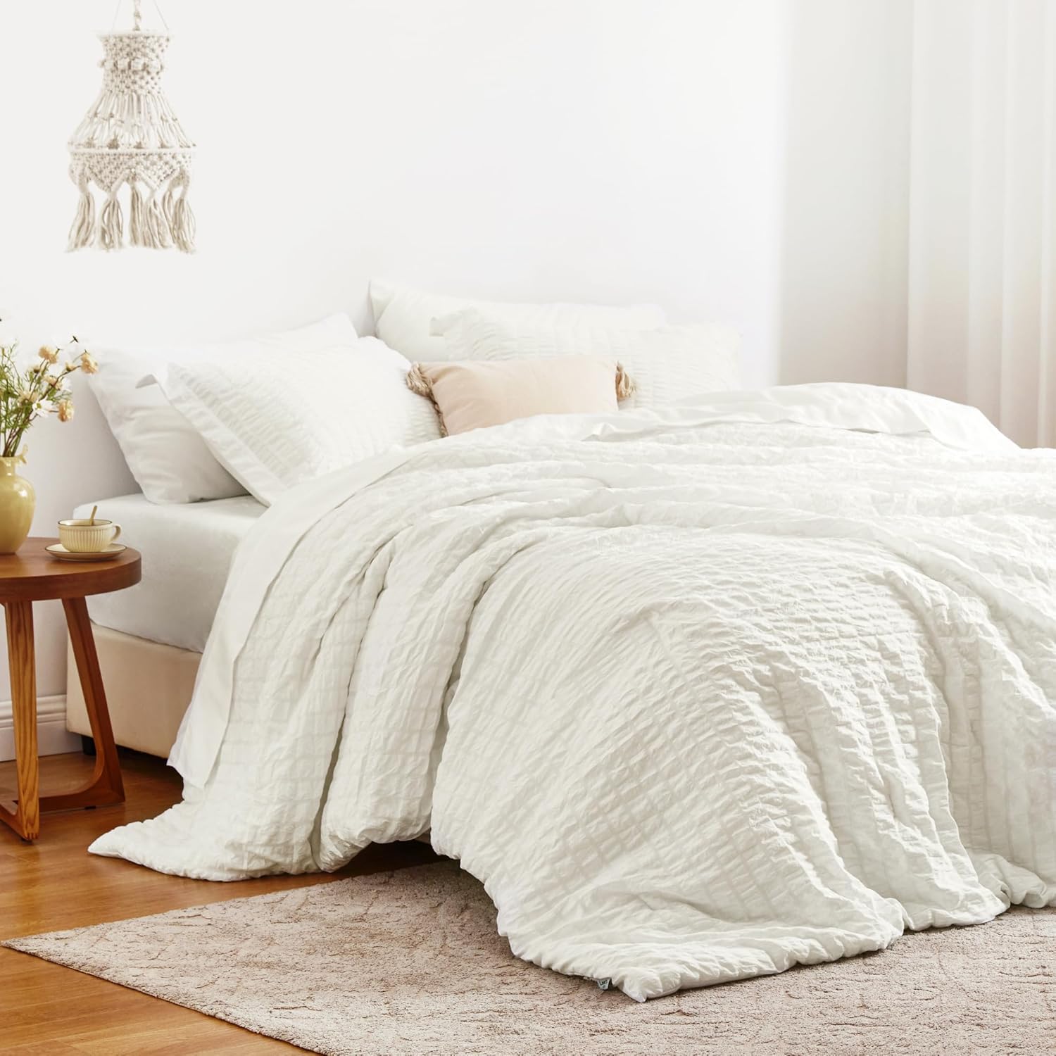 Love's cabin Seersucker Black 7 Pieces Comforter Set Full, All Season Lightweight Bedding Set, Full Bed in a Bag Comforter Set with Comforter, Flat Sheet, Fitted Sheet, Pillowcase and Pillow Sham - Image 14