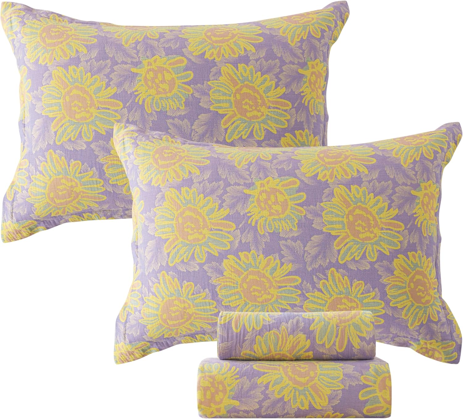 FADFAY Shabby Floral Bedding Elegant Peony Sheets Set Luxury Bedding Collections 800 Thread Count 100% Egyptian Cotton Deep Pocket, 4 Piece-Queen Size - Image 53