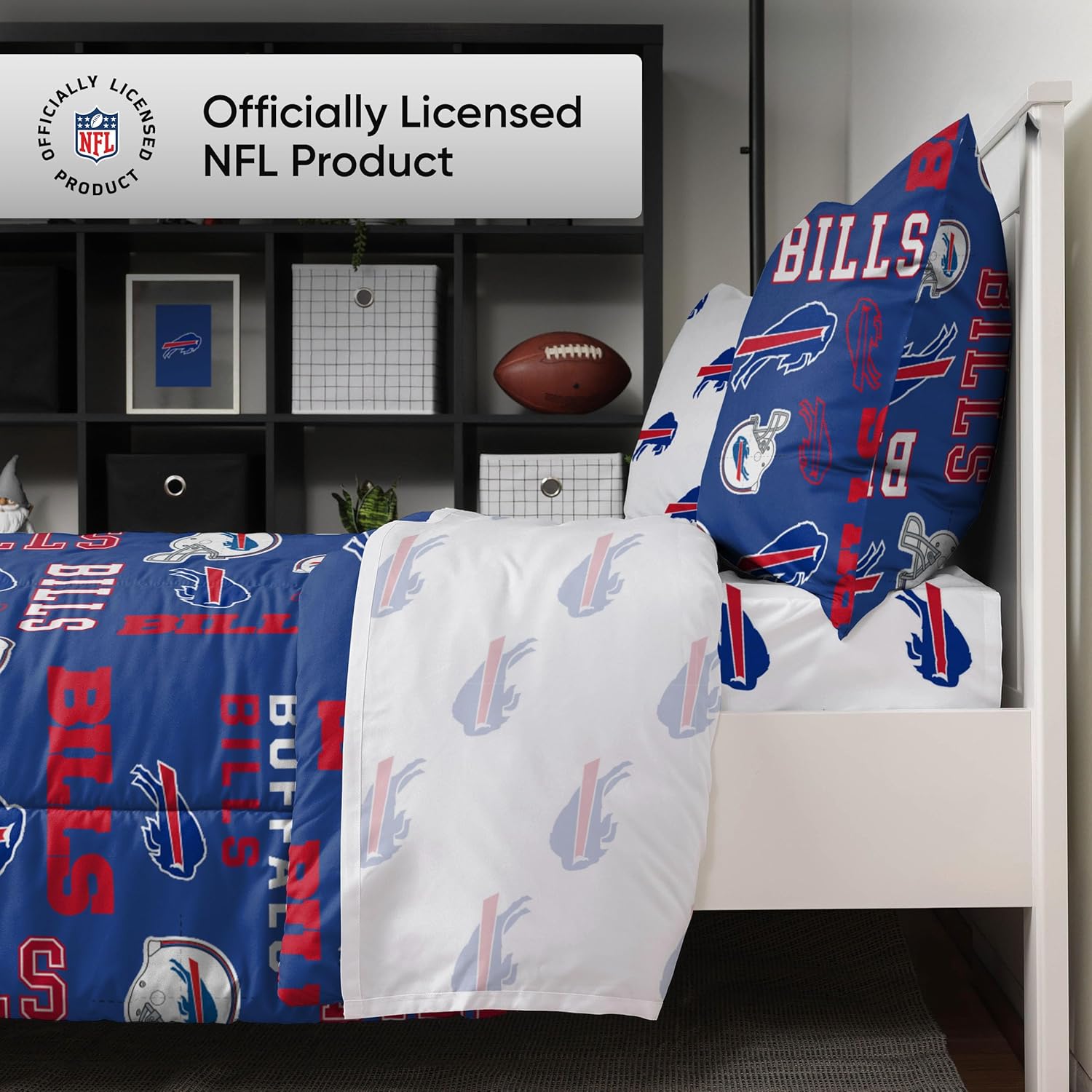FOCO Unisex-Adult NFL Team Logo Bed in a Bag Comforter, Sheets, Pillow Cases Bedding 5-Piece Set - Image 2