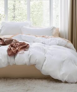 Bedsure White Duvet Cover Queen Size - 3 Pieces Prewashed Extra Soft Bedding Set, Includes 1 Duvet Cover 90x90 Inches with Zipper Closure & 2 Pillow Shams, Comforter Not Included