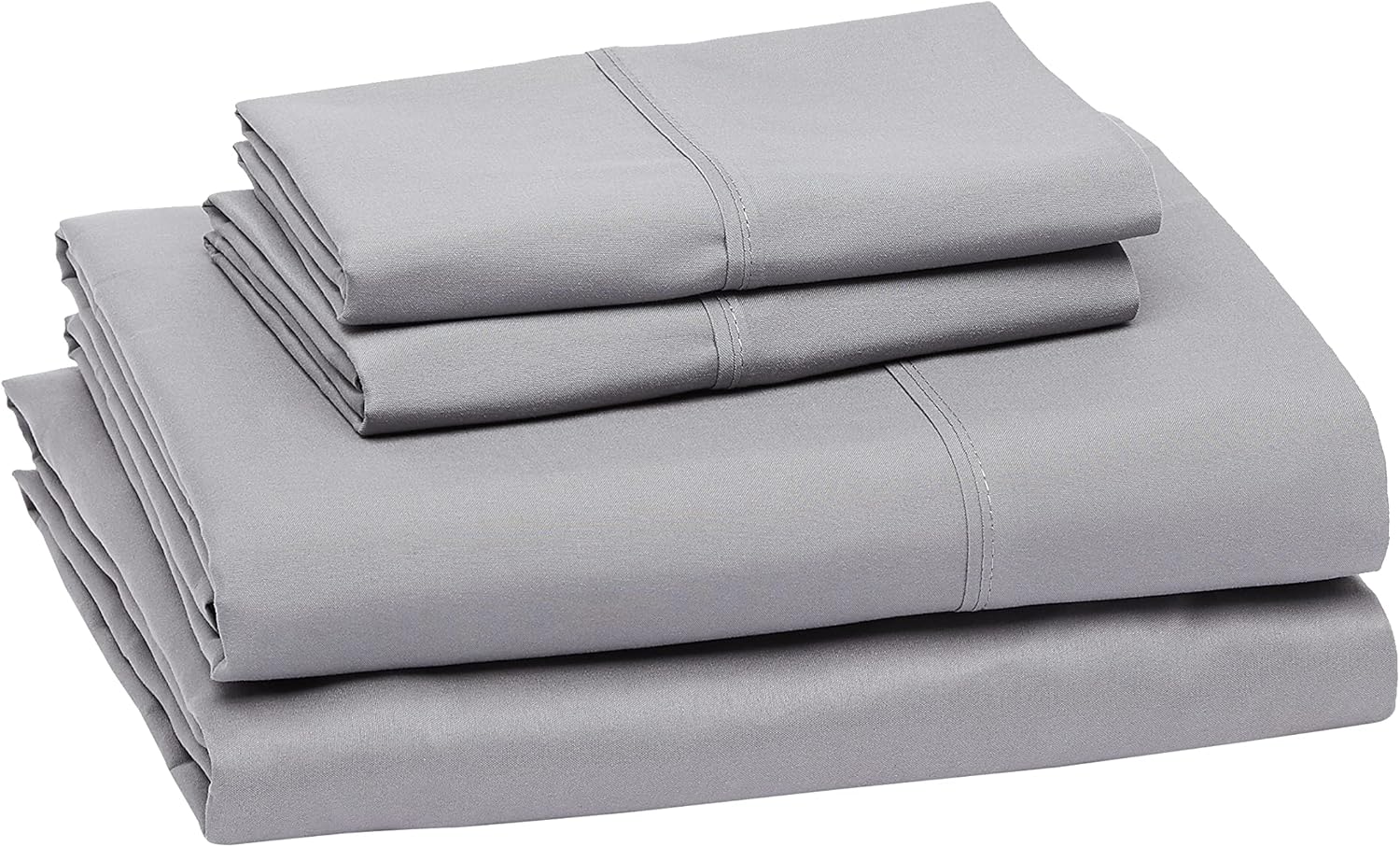 Amazon Basics Lightweight Super Soft, Wrinkle-Free Luxury Microfiber 4 Piece Bed Sheet Set with 14-Inch Deep Pockets, Full, Dark Gray, Solid - Image 2