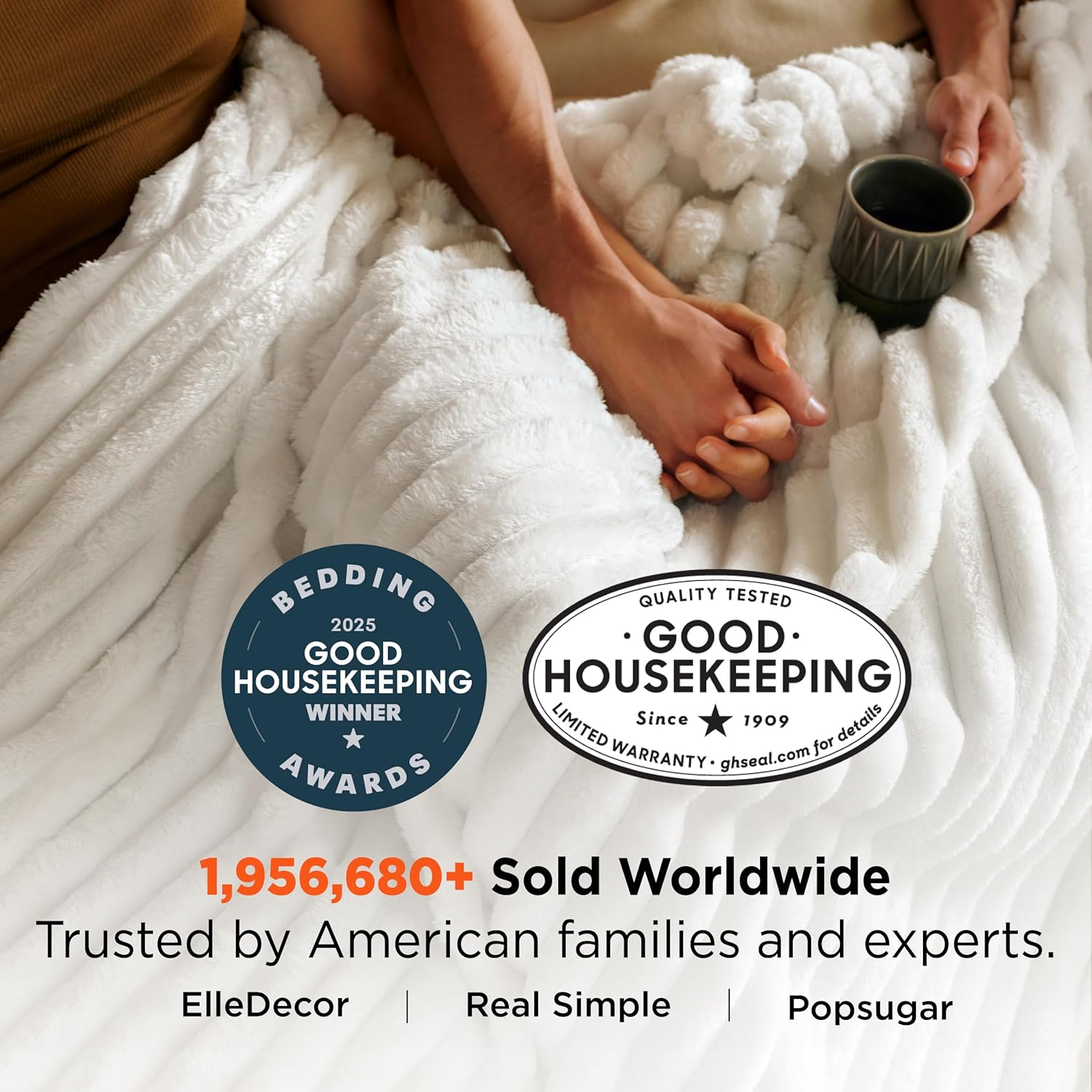 Bedsure GentleSoft King Size Blanket for Bed - Cozy Soft Blankets for Women, Cute Large Bedding Fleece Throws for Girls, Off White, 108x90 Inches - Image 2