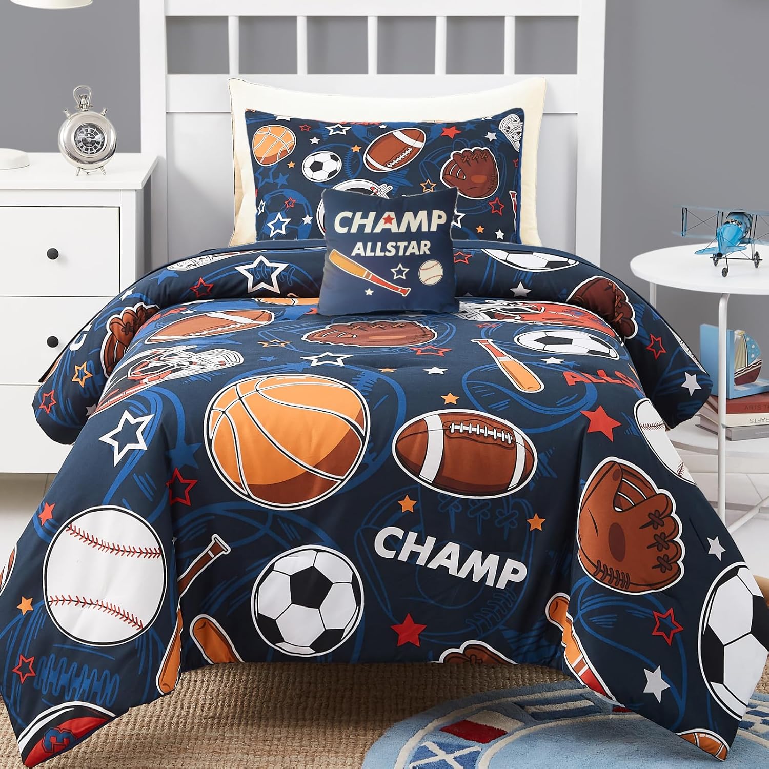 Kids Comforter Set Twin Size for Boys, Glow in The Dark Gamer Bedding Set 1 Comforter, 1 Decor Pillow, 1 Pillow Sham, Twin XL Comforter Set Dorm Bedding - Image 7