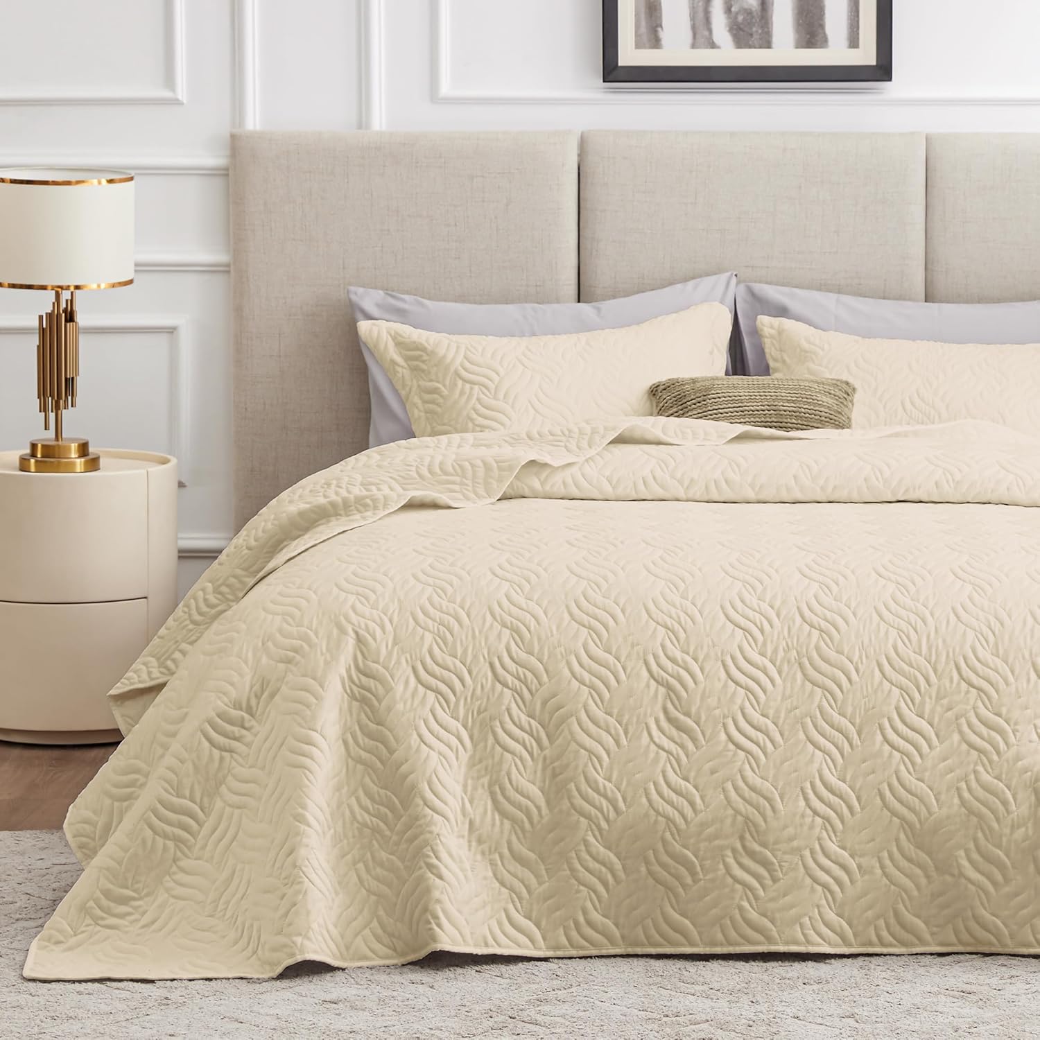 Love's cabin King Size Quilt Set Navy Blue Bedspreads - Soft Bed Summer Lightweight Bedspread Comforter - Modern Style Coin Pattern Coverlet for All Season - 3 Pieces (1 Quilt, 2 Pillow Shams) - Image 27