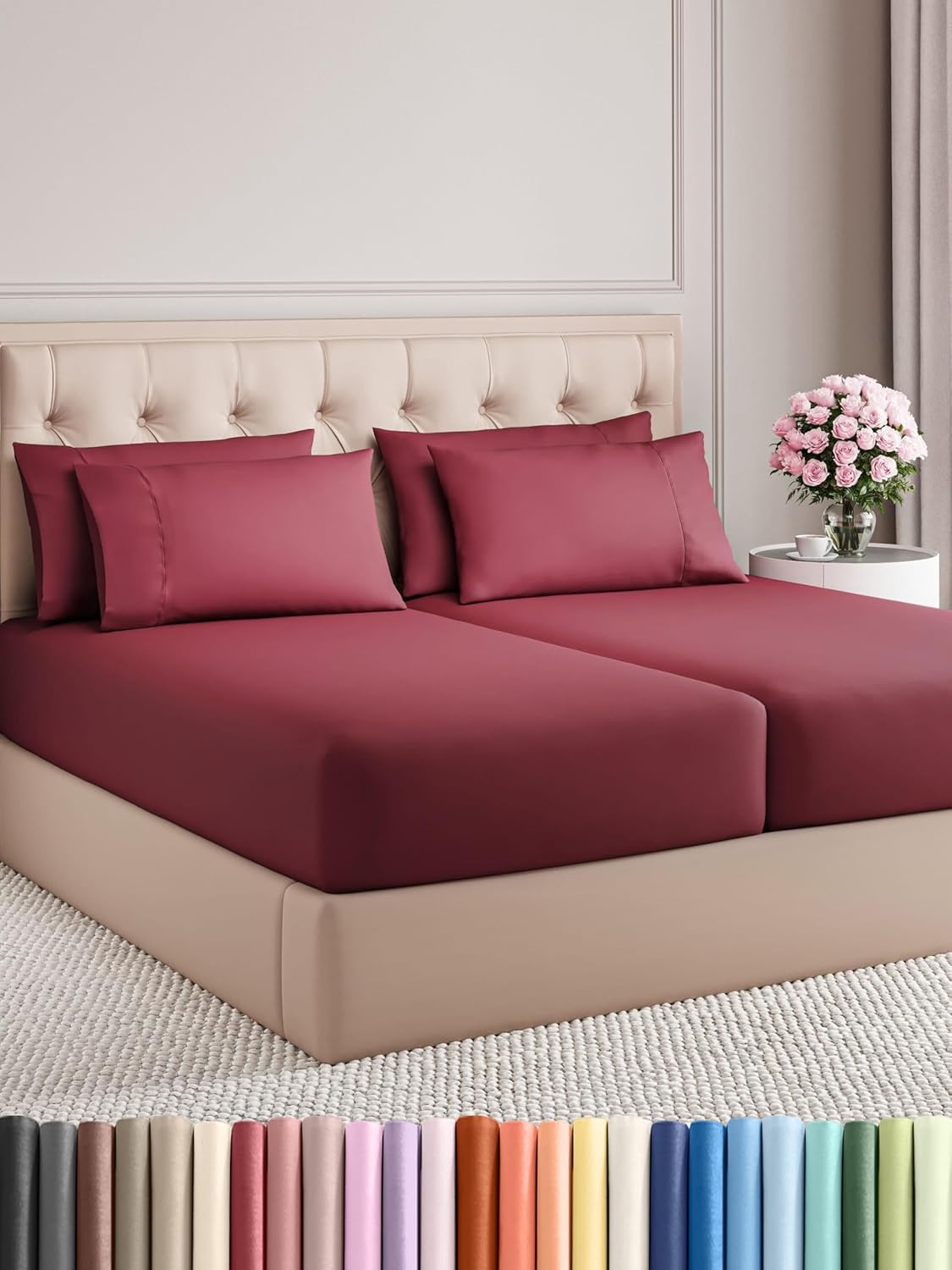 King 6 Piece Sheet Set - Cooling and Breathable Bed Sheets - Hotel Luxury Bed Sheets for Women, Men, Kids & Teens - Bedding with Deep Pockets & Easy Fit - Soft and Wrinkle Free - King Dark Grey Sheets - Image 126