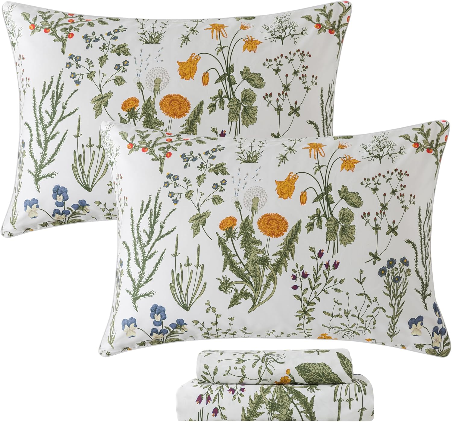 FADFAY Shabby Floral Bedding Elegant Peony Sheets Set Luxury Bedding Collections 800 Thread Count 100% Egyptian Cotton Deep Pocket, 4 Piece-Queen Size - Image 20