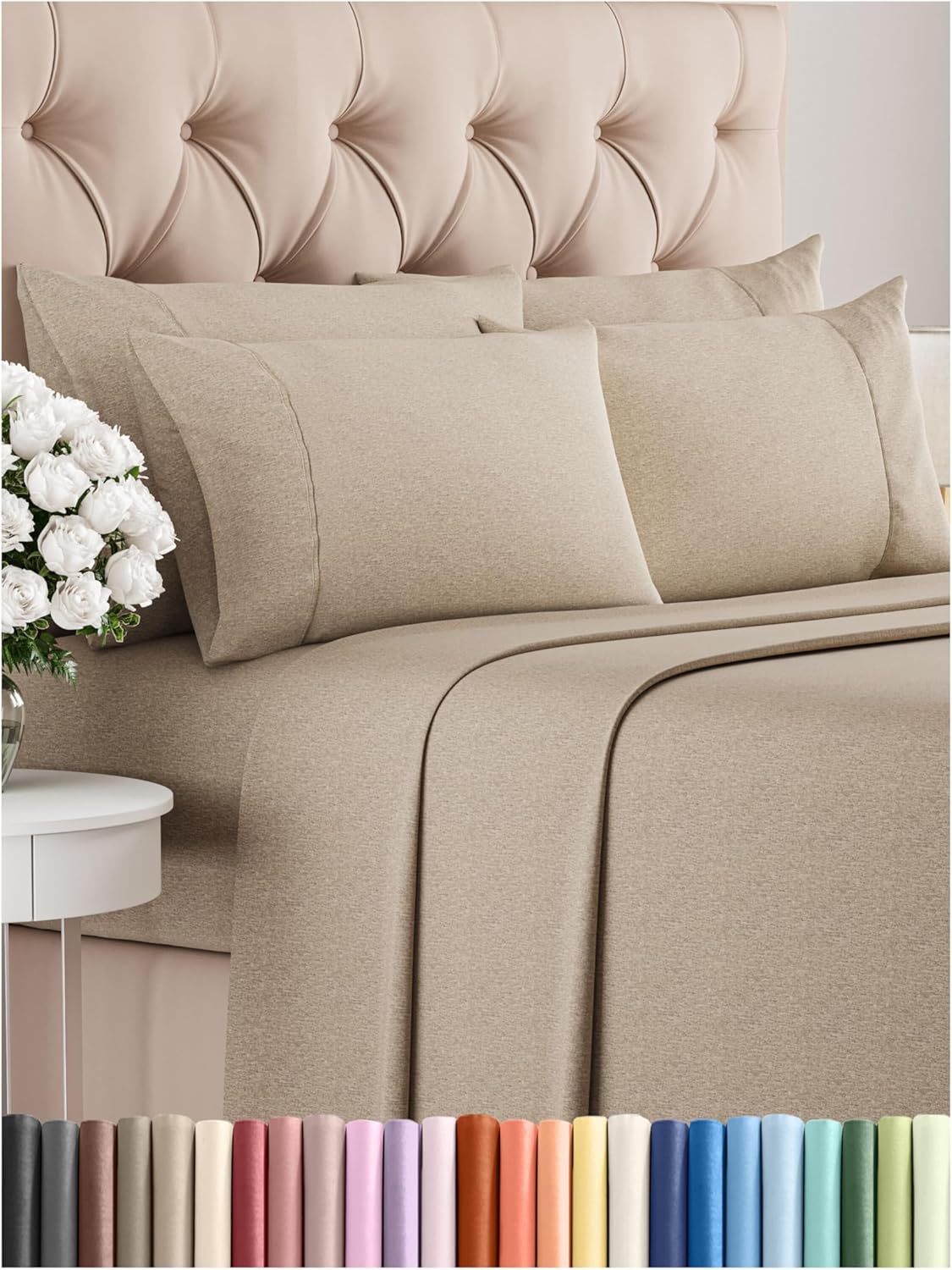 King 6 Piece Sheet Set - Cooling and Breathable Bed Sheets - Hotel Luxury Bed Sheets for Women, Men, Kids & Teens - Bedding with Deep Pockets & Easy Fit - Soft and Wrinkle Free - King Dark Grey Sheets - Image 62