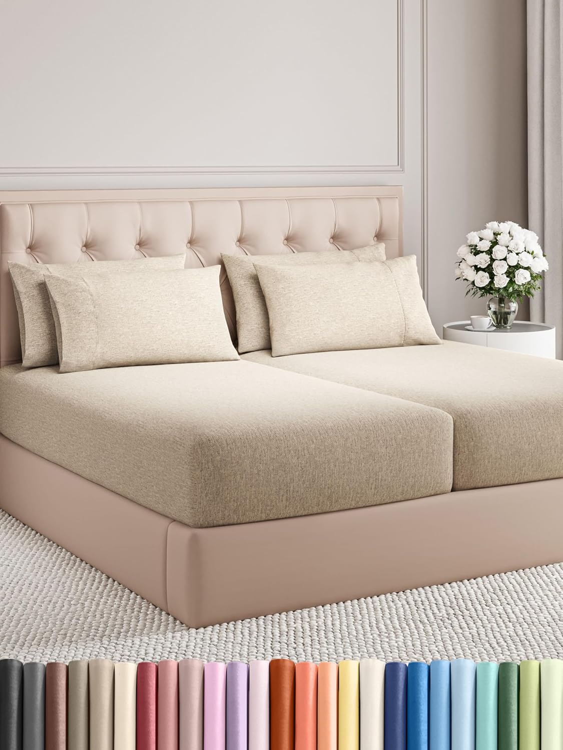 King 6 Piece Sheet Set - Cooling and Breathable Bed Sheets - Hotel Luxury Bed Sheets for Women, Men, Kids & Teens - Bedding with Deep Pockets & Easy Fit - Soft and Wrinkle Free - King Dark Grey Sheets - Image 112