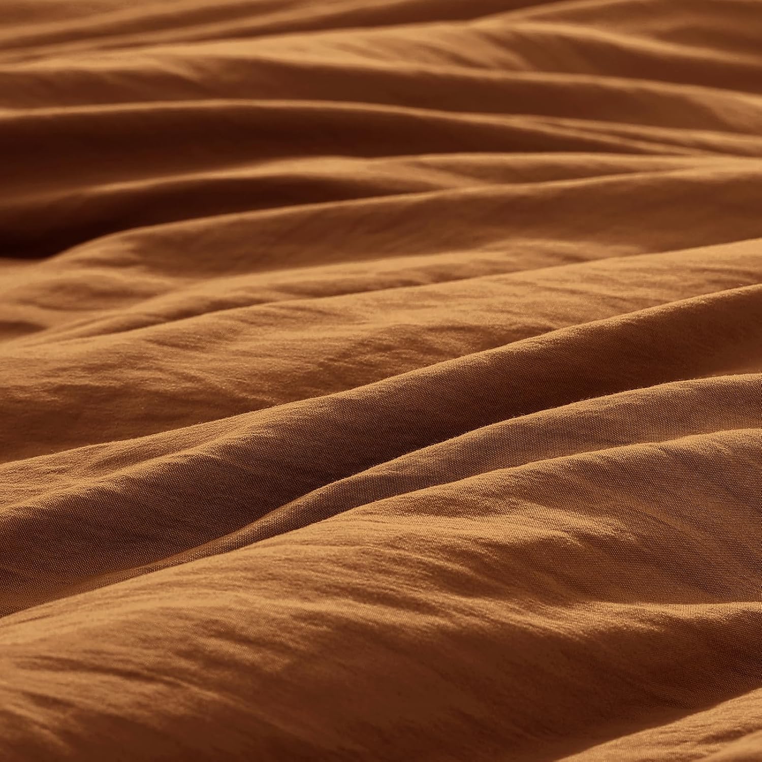 WRENSONGE King Size Comforter Set - 3 Pieces Prewashed Burnt Orange Soft Lightweight Bedding for All Seasons,Fluffy Down Alternative Comforter King Size with 2 Pillow Shams - Image 6