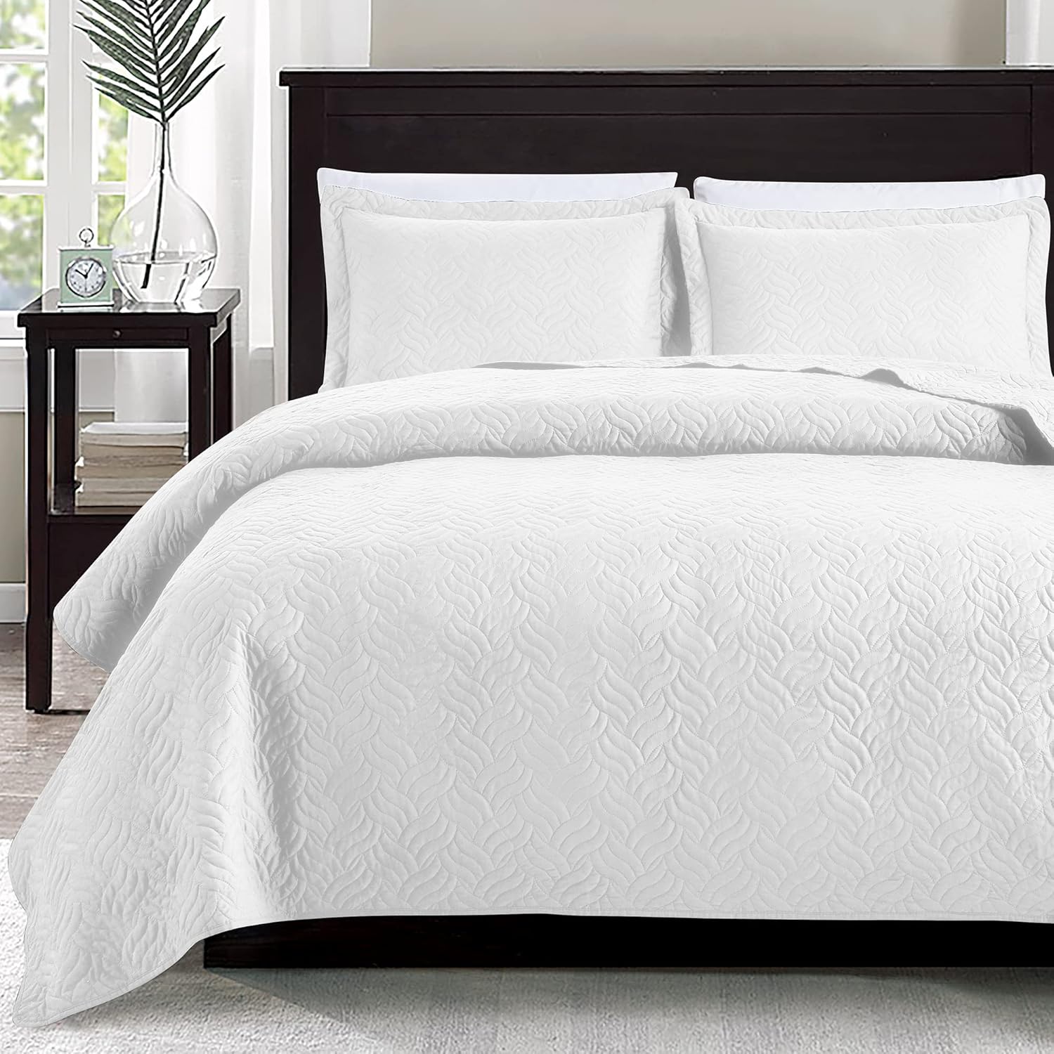 Love's cabin King Size Quilt Set Blue Bedspreads - Soft Bed Summer Lightweight Bedspread Comforter - Modern Style Coin Pattern Coverlet for All Season - 3 Pieces (1 Quilt, 2 Pillow Shams) - Image 33