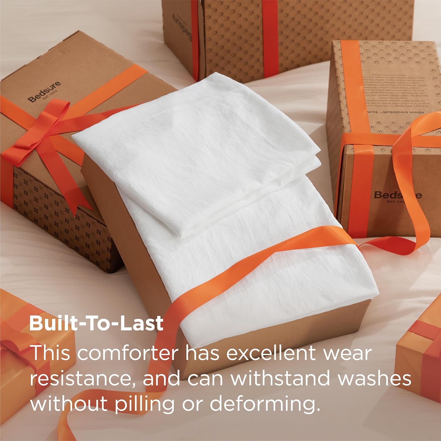 Bedsure Queen Size Comforter Set, White Soft Prewashed Bedding for All Seasons, 3 Pieces GentleSoft™ Warm Down Alternative Bed Set, 1 Lightweight Comforter (90"x90") and 2 Pillowcases (20"x26") - Image 3