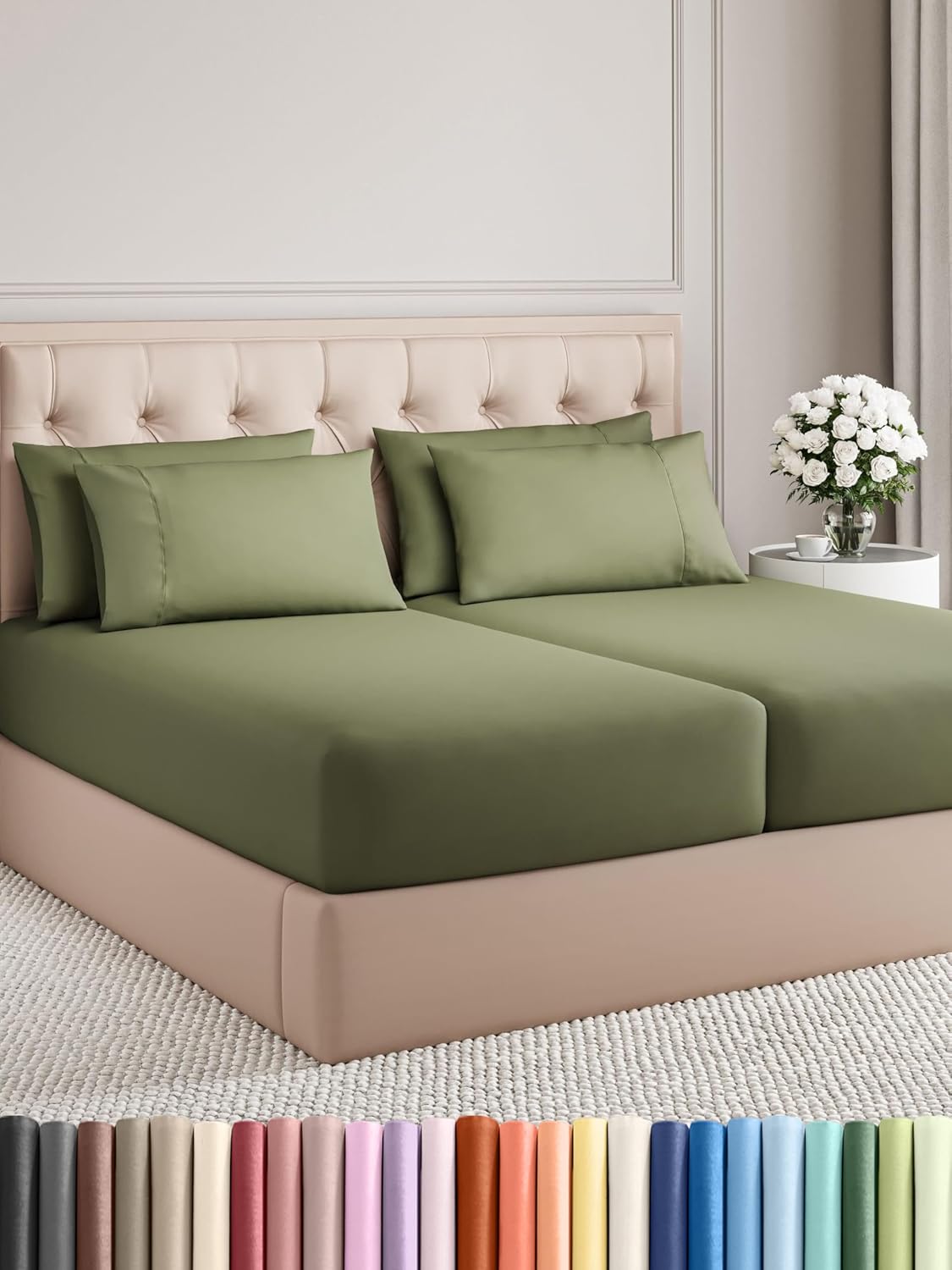 King 6 Piece Sheet Set - Cooling and Breathable Bed Sheets - Hotel Luxury Bed Sheets for Women, Men, Kids & Teens - Bedding with Deep Pockets & Easy Fit - Soft and Wrinkle Free - King Dark Grey Sheets - Image 129