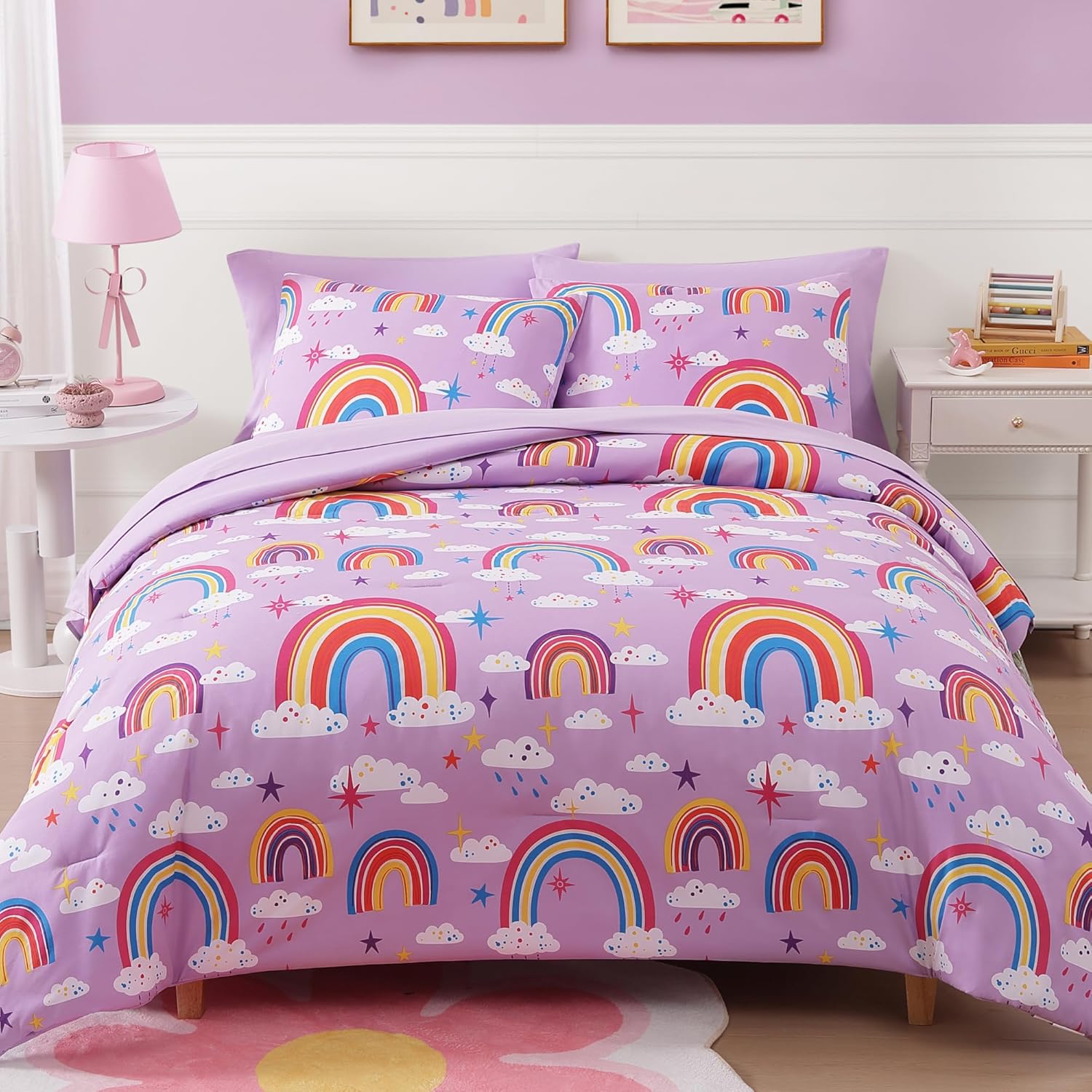 Full Kids Comforter Set - 7 Pieces Full Bedding Sets for Boys Teen, Glow in The Dark Truck Tractor Excavator Bed in A Bag with Sheets - Image 20