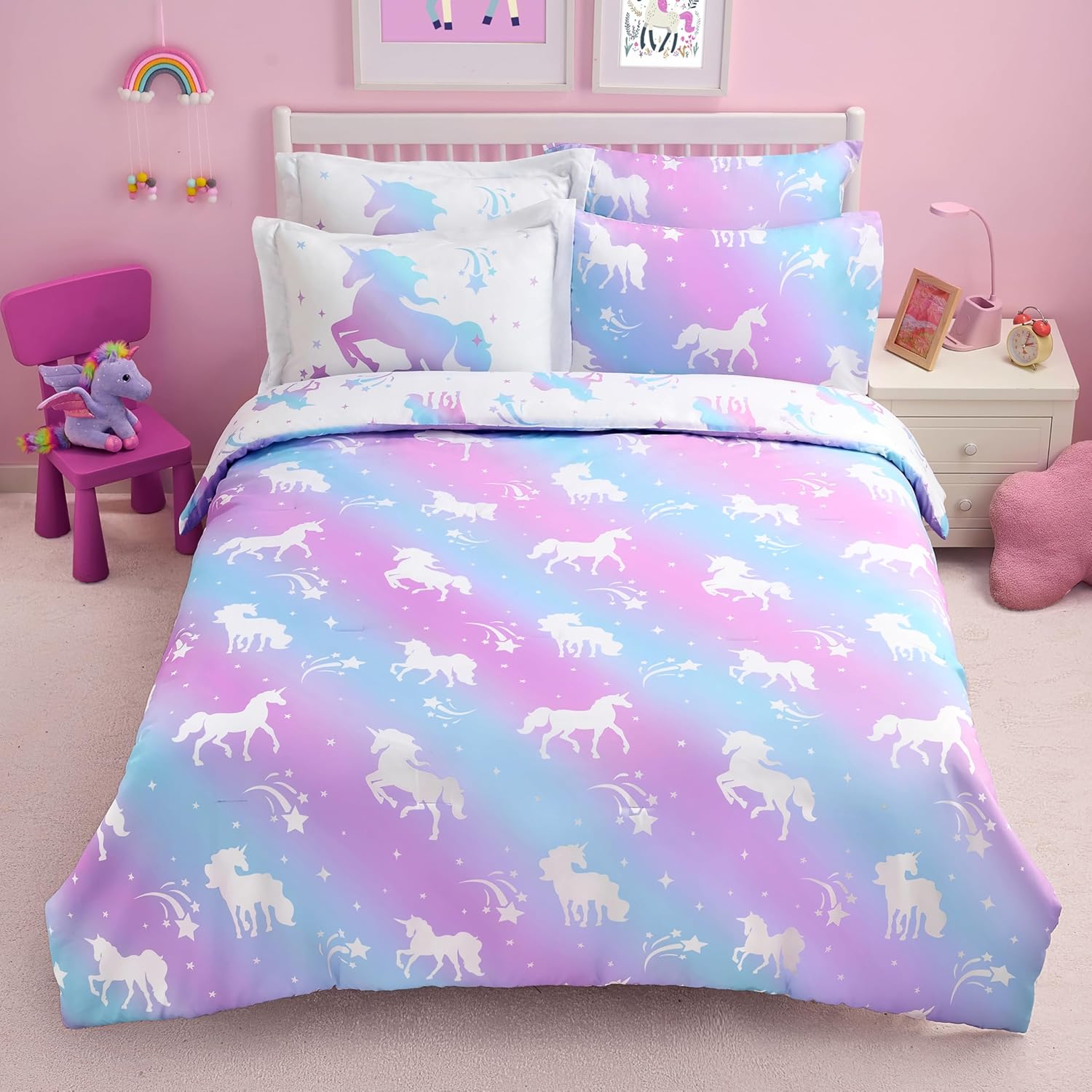 Joiedomi Kid Twin Comforter Set 5 Piece Dinosaur Bedding Set for Boys Girls Super Soft Microfiber Bed in a Bag with Comforter Sheets Pillowcase Sham - Image 21