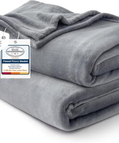 Bedsure GentleSoft Fleece Bed Blankets Queen Size Grey - Soft Lightweight Fuzzy Cozy Luxury Fall Blanket Microfiber, Room Home Decor Christmas Decorations Gifts for Women and Men, 90x90 inches