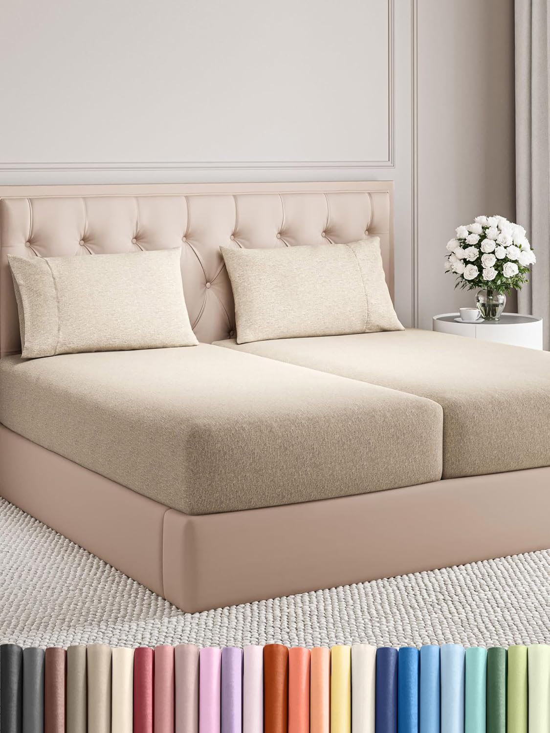 Queen Size 4 Piece Sheet Set - Comfy Breathable & Cooling Bed Sheets Set - Hotel Luxury Bedding for Women, Men, Kids, Teens, Boys & Girls - Deep Pockets, Soft and Wrinkle Free - Oeko-Tex - Sage Green - Image 117