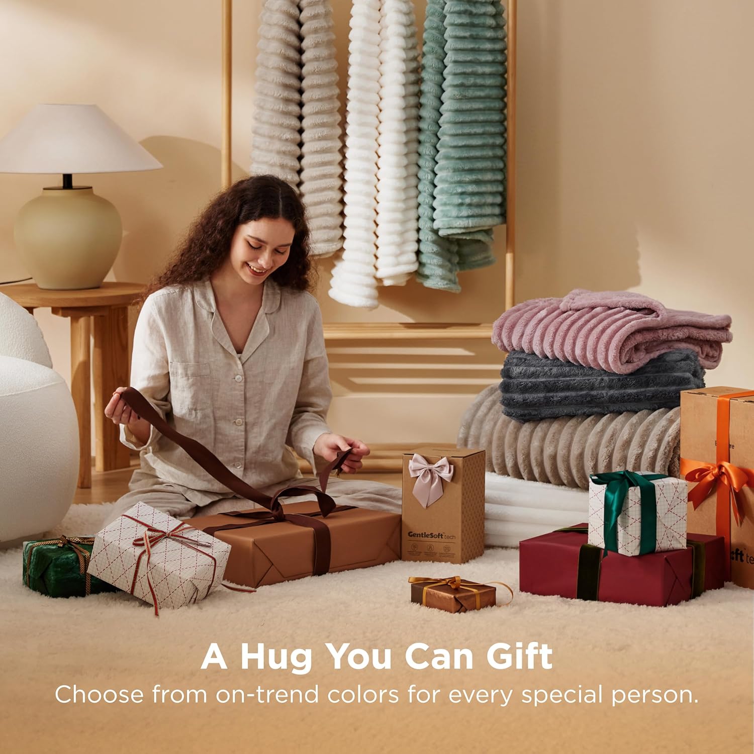 Bedsure GentleSoft King Size Blanket for Bed - Cozy Soft Blankets for Women, Cute Large Bedding Fleece Throws for Girls, Off White, 108x90 Inches - Image 5