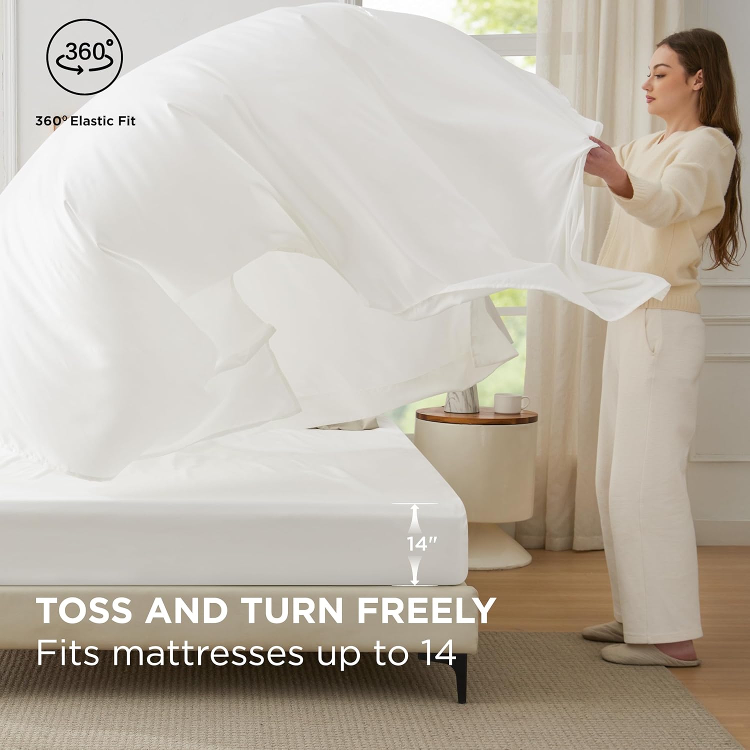 Bedsure King Size Comforter Set - 7 Pieces Beige King Bedding Set for All Seasons, Boho Contrasting Design Bed in a Bag with Comforter, Sheets, Pillowcases & Shams - Image 6