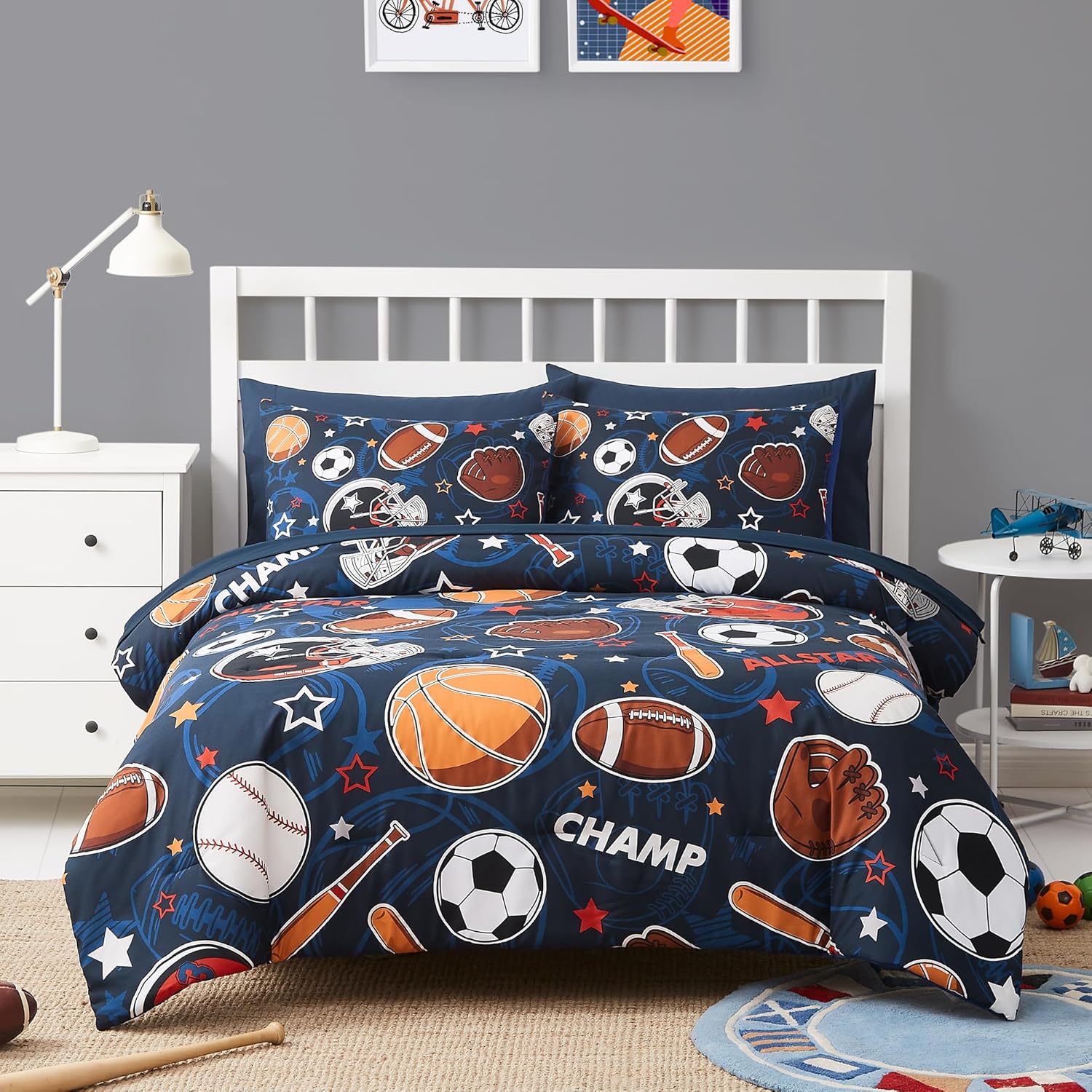 Twin Kids Comforter Set - 5 Pieces Twin Bedding Sets for Boys, Glow in The Dark Space Bed in A Bag with Sheets - Image 8