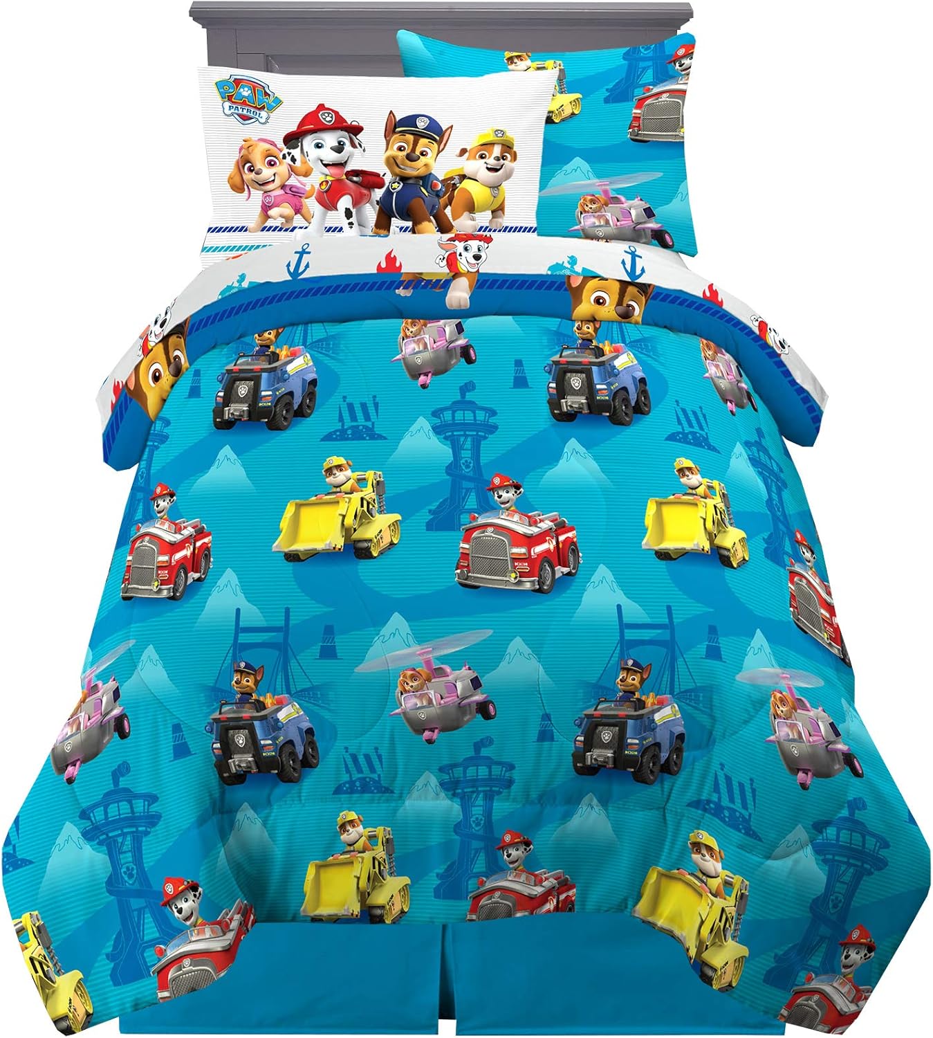 Paw Patrol Kids Bedding Super Soft Comforter and Sheet Set with Sham, 5 Piece Twin Size, (100% Officially Licensed Nickelodeon Product) By Franco - Image 2