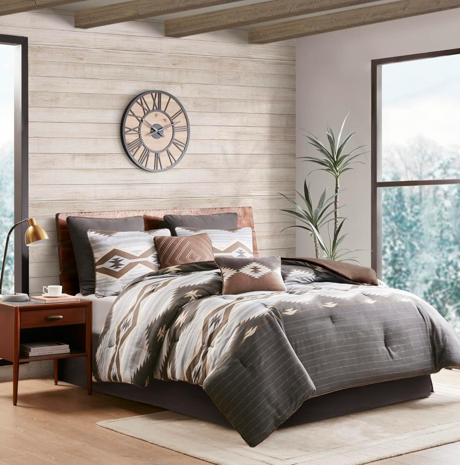 Woolrich Rustic Lodge Cabin Comforter Set - All Season Down Alternative Warm Bedding Layer and Matching Shams, Oversized Queen, Bitter Creek, Grey/Brown - Image 7