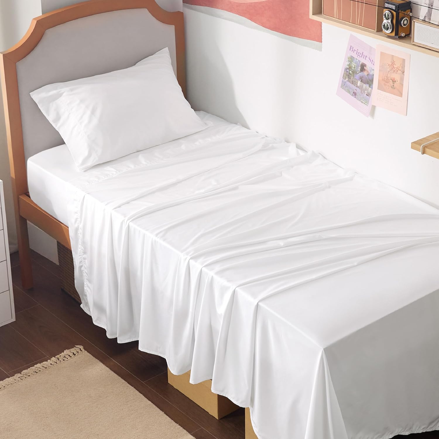 Bedsure King Size Sheets Set, Cooling Sheets for Hot Sleepers, Rayon Derived from Bamboo, Breathable & Soft, Deep Pocket Up to 16 Inches, Hotel Luxury Silky Bedding, Dark Grey - Image 13