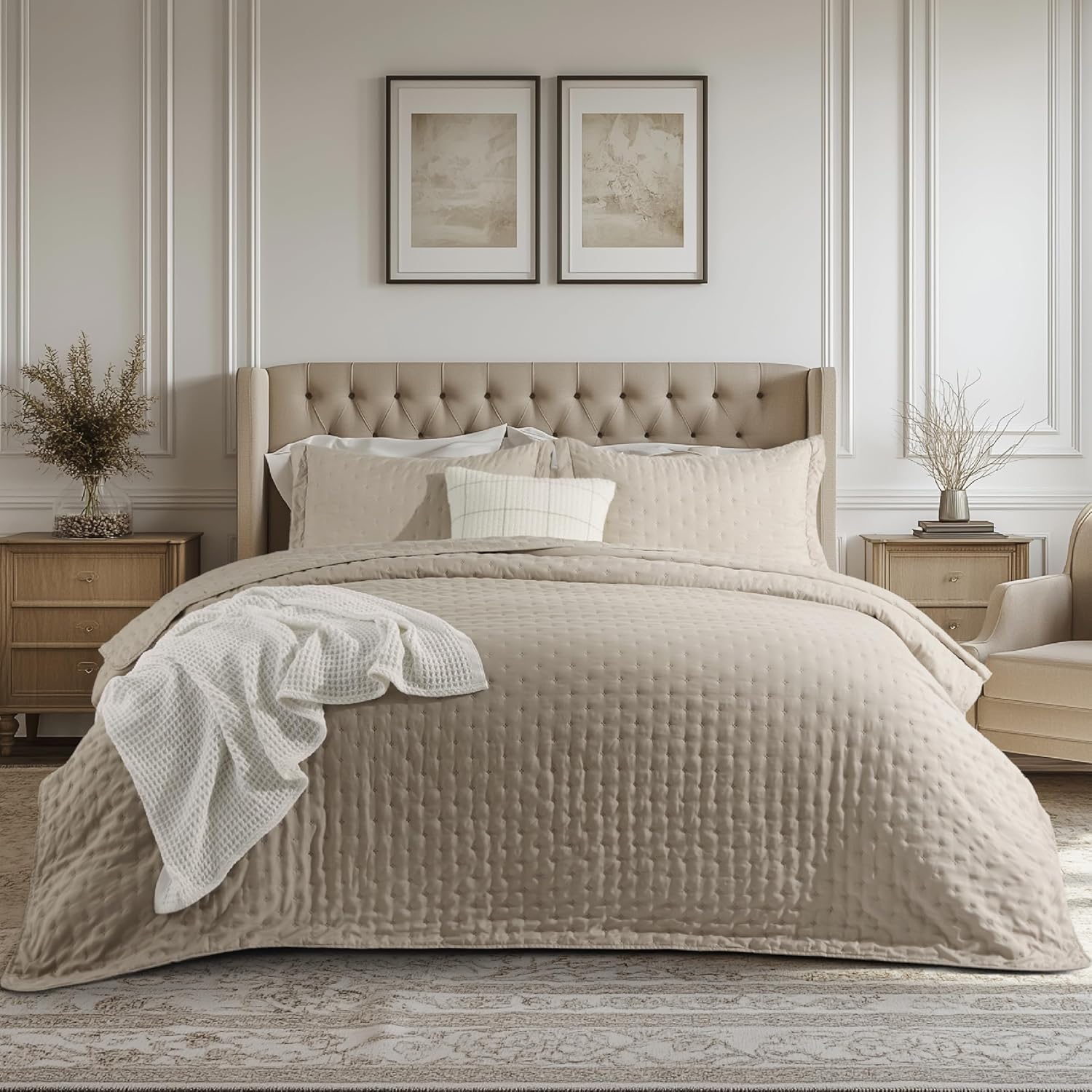 Bedsure Quilts Queen Size - Ultra Soft Quilt Bedding, White Bedspread Queen Size for Modern Bedroom, Lightweight All-Season Comforter, 90x96 Inch - Image 18