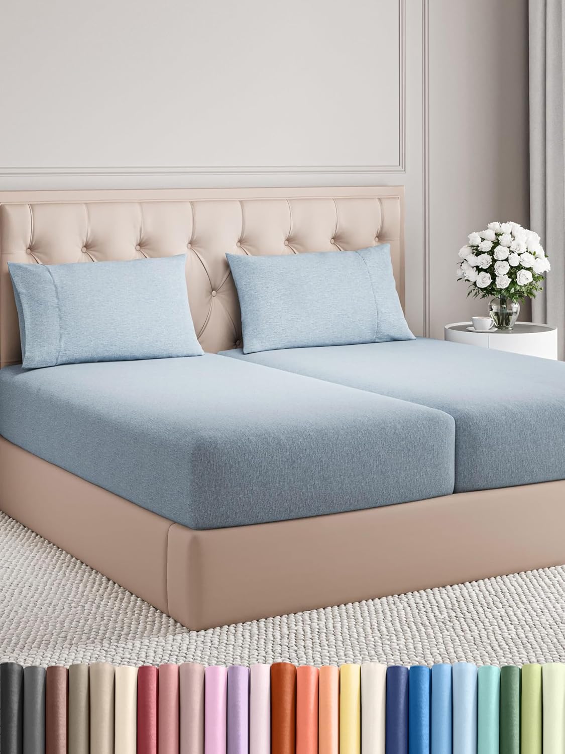 King Size 4 Piece Sheet Set - Comfy Breathable & Cooling Bed Sheets Set - Hotel Luxury Bedding for Women, Men, Kids, Teens, Boys & Girls - Deep Pockets, Soft and Wrinkle Free - Oeko-Tex - French Grey - Image 128