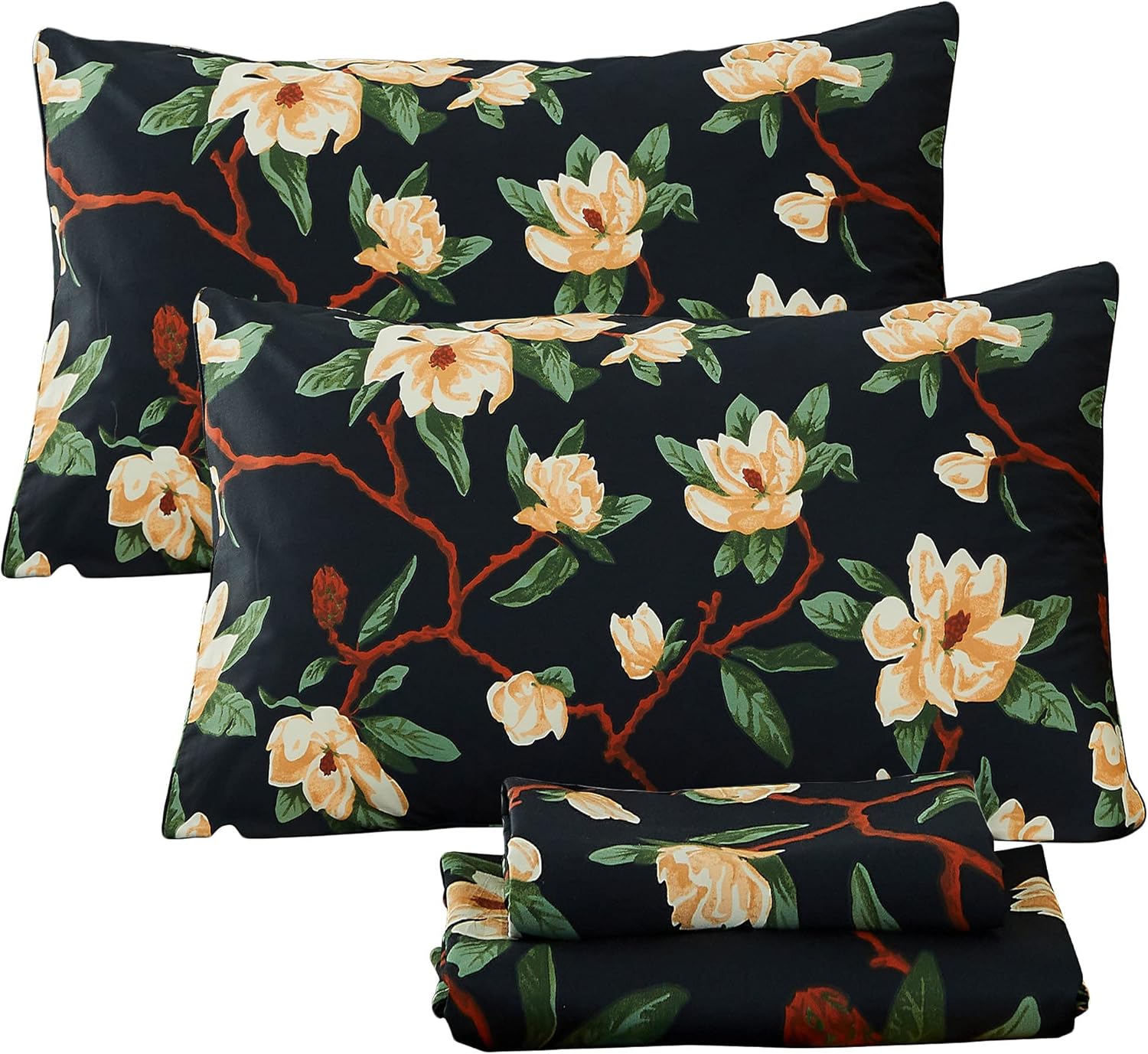 FADFAY Shabby Floral Bedding Elegant Peony Sheets Set Luxury Bedding Collections 100% Egyptian Cotton Deep Pocket, 4 Piece-King Size - Image 28