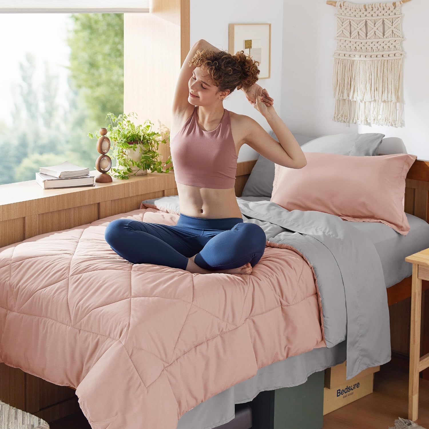 Bedsure Queen Comforter Set - 7 Pieces Reversible Grey Bedding, Queen Size Bed Set for All Seasons, Bed in a Bag with Down Alternative Comforter, Sheets, Pillowcases & Shams - Image 34