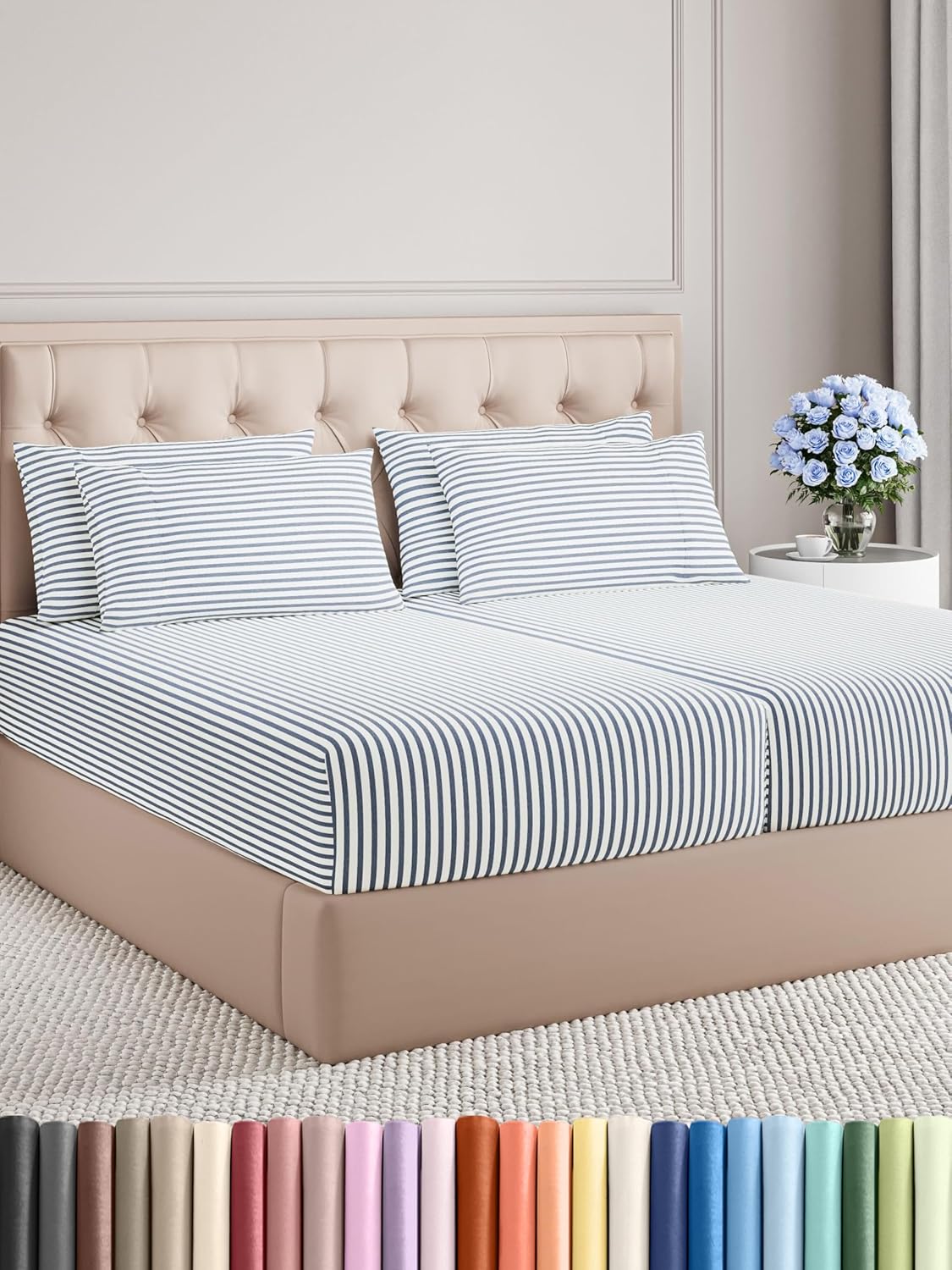 King 6 Piece Sheet Set - Cooling and Breathable Bed Sheets - Hotel Luxury Bed Sheets for Women, Men, Kids & Teens - Bedding with Deep Pockets & Easy Fit - Soft and Wrinkle Free - King Dark Grey Sheets - Image 138