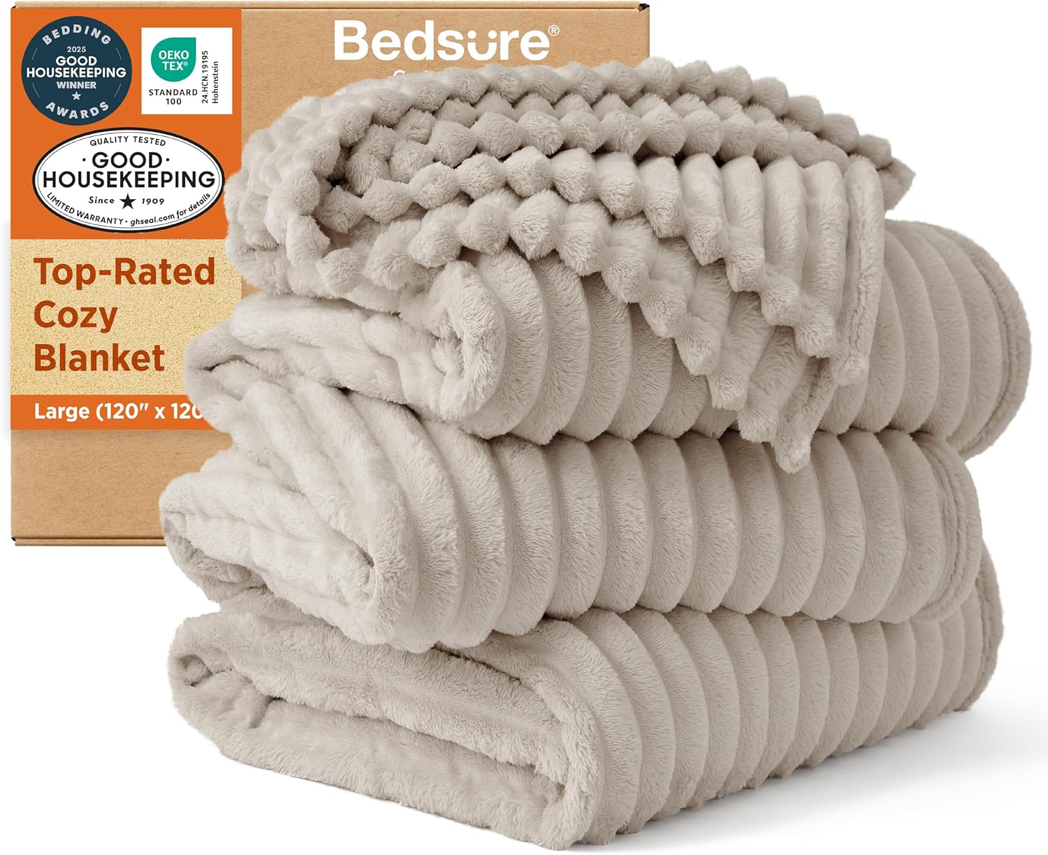 Bedsure GentleSoft Blankets Queen Size for Bed - Cozy Soft Sofa Couch Cover Blankets for Women, Cute Large Bedding Fleece Throws for Girls, Off White, 90x90 Inches - Image 61