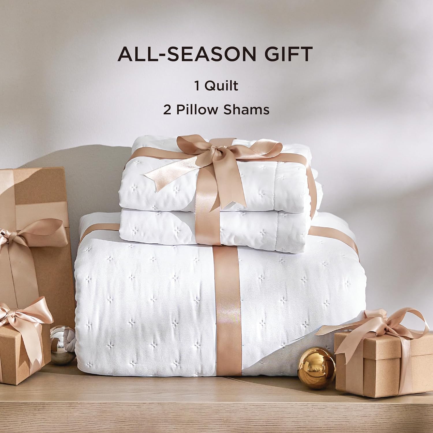 Bedsure Quilts Queen Size - Ultra Soft Quilt Bedding, White Bedspread Queen Size for Modern Bedroom, Lightweight All-Season Comforter, 90x96 Inch - Image 6