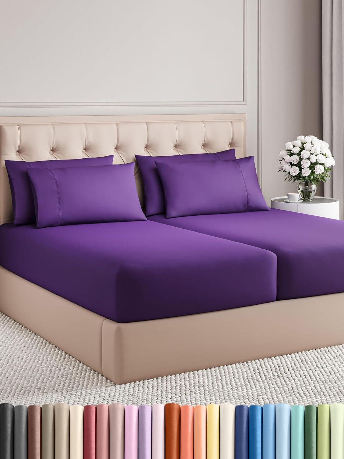 King 6 Piece Sheet Set - Cooling and Breathable Bed Sheets - Hotel Luxury Bed Sheets for Women, Men, Kids & Teens - Bedding with Deep Pockets & Easy Fit - Soft and Wrinkle Free - King Dark Grey Sheets - Image 134