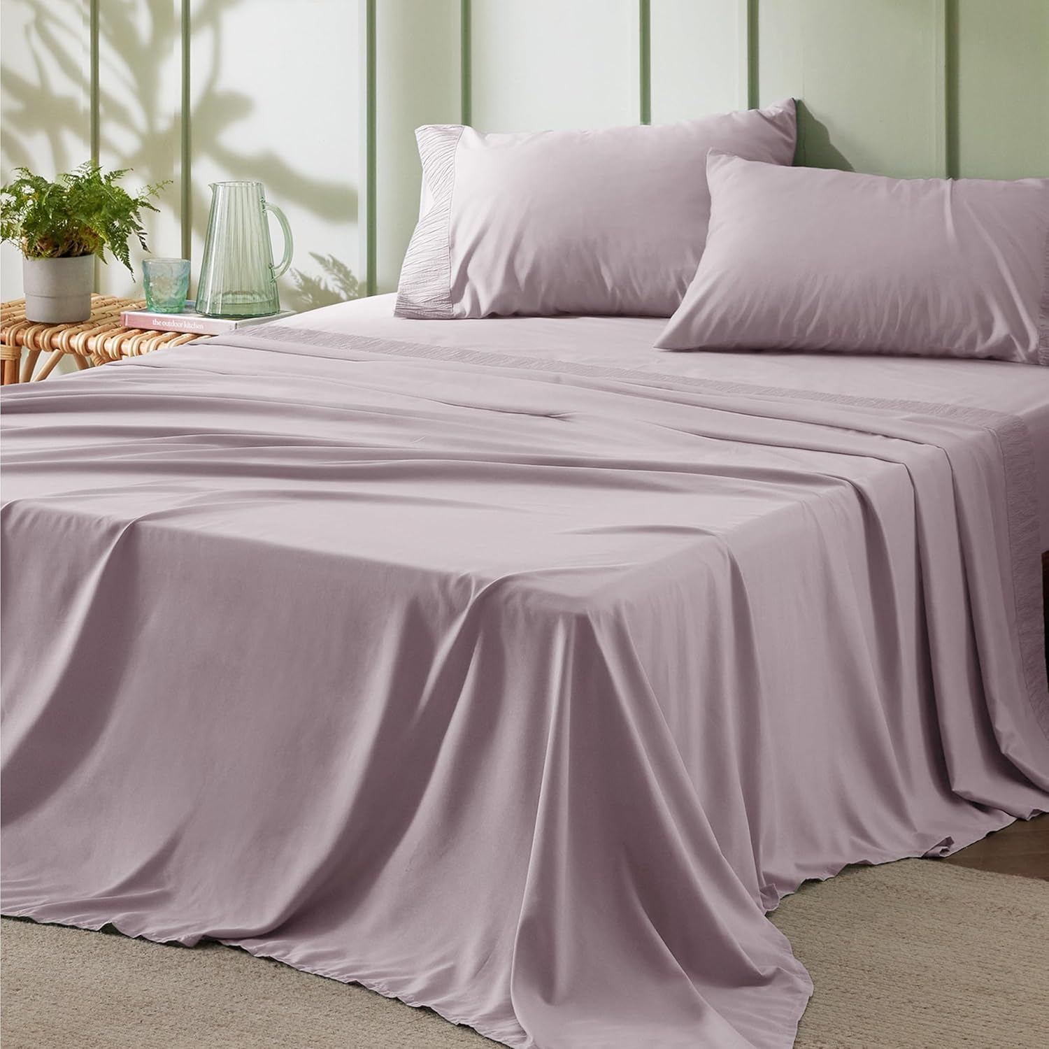 Bedsure Queen Sheet Set - 4 Pieces Soft Queen Size Sheets - Breathable & Cooling - Hotel Luxury - Easy Care Polyester Microfiber Bedding for Women, Men, Dark Grey - Image 64