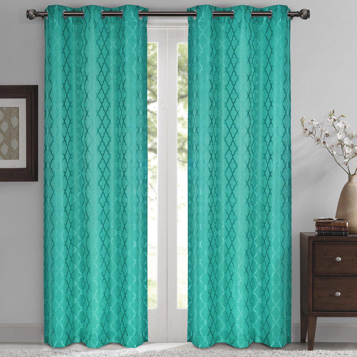 Willow Geometric Jacquard Thermal-Insulated Blackout Curtain Panels (Set of 2) - Image 10