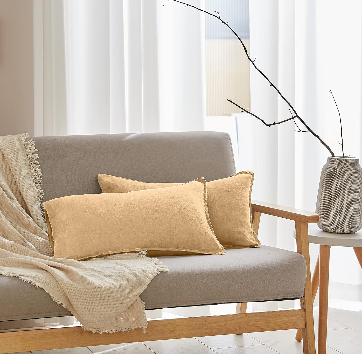 Simple&Opulence 100% Linen Duvet Cover Set with Embroidery Washed - 3 Pieces (1 Duvet Cover with 2 Pillow Shams) with Button Closure Soft Breathable Farmhouse - Linen, King Size - Image 31