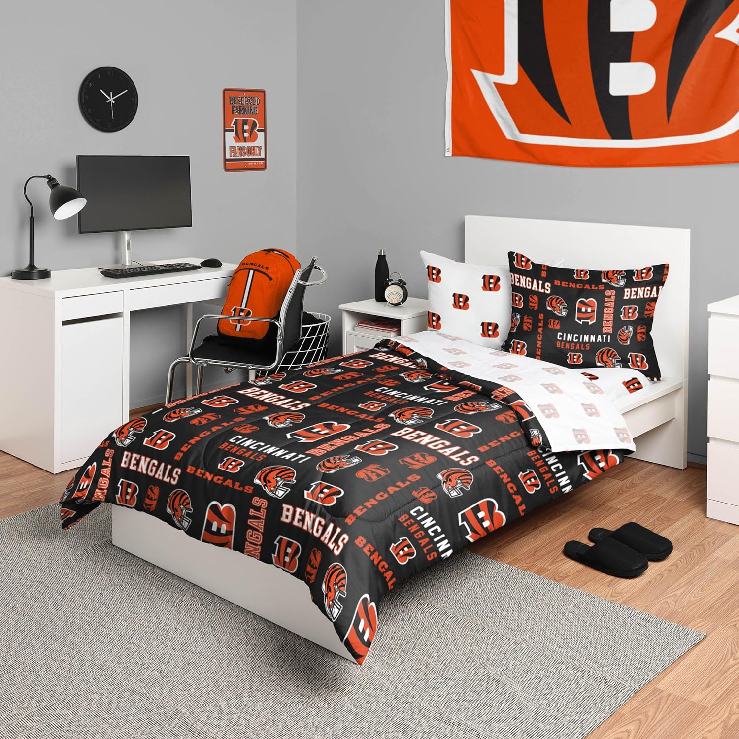 FOCO Unisex-Adult NFL Team Logo Bed in a Bag Comforter, Sheets, Pillow Cases Bedding 5-Piece Set - Image 15