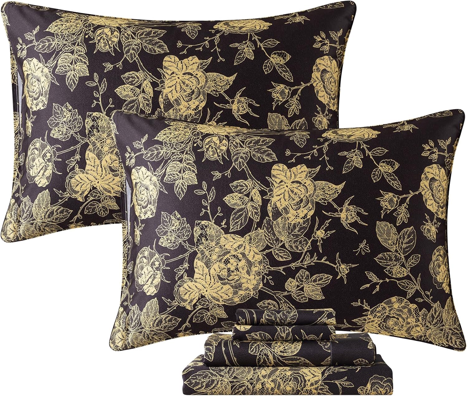 FADFAY Shabby Floral Bedding Elegant Peony Sheets Set Luxury Bedding Collections 800 Thread Count 100% Egyptian Cotton Deep Pocket, 4 Piece-Queen Size - Image 10