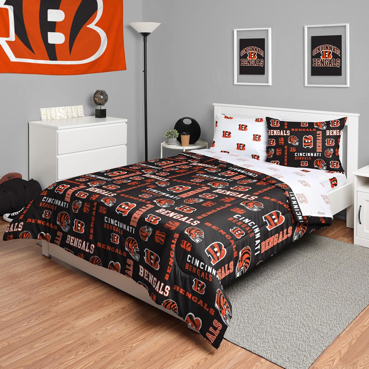FOCO Unisex-Adult NFL Team Logo Bed in a Bag Comforter, Sheets, Pillow Cases Bedding 5-Piece Set - Image 16