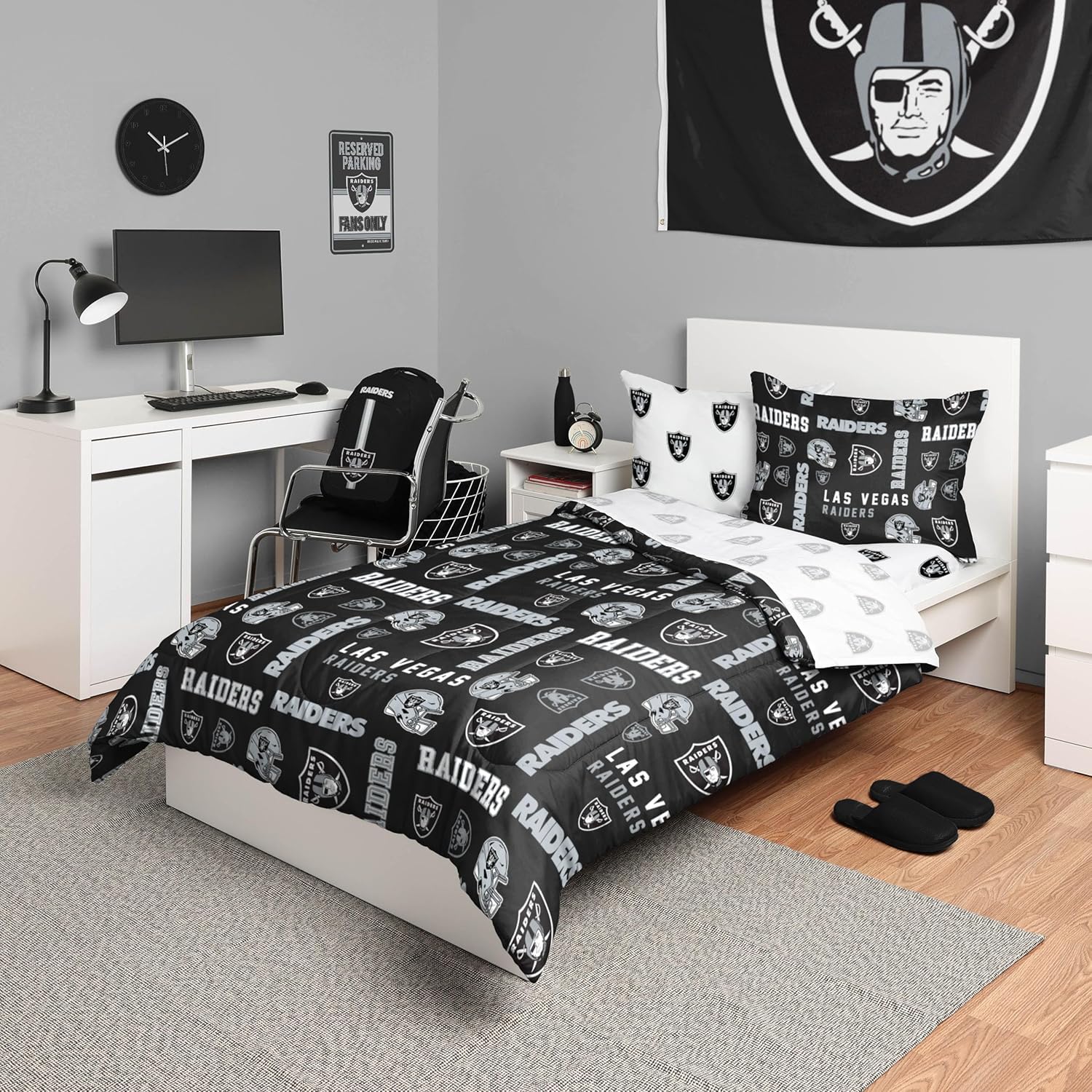 FOCO Unisex-Adult NFL Team Logo Bed in a Bag Comforter, Sheets, Pillow Cases Bedding 5-Piece Set - Image 32